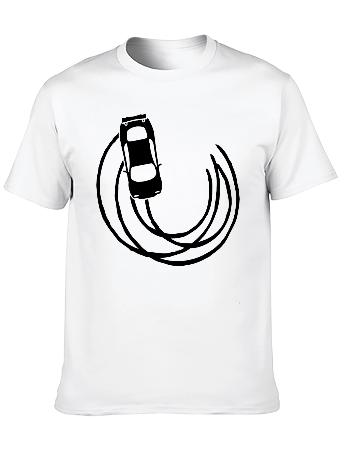 Black Drift Car Graphic Tee - Black Cotton T-Shirt view 10