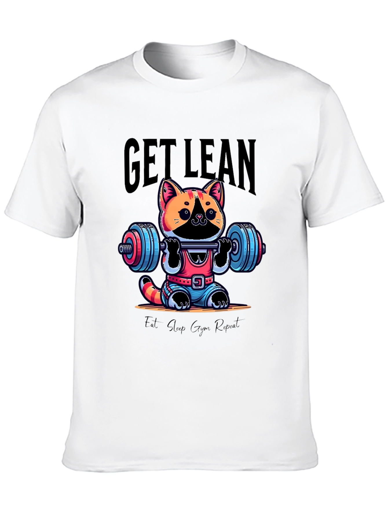 Black Get Lean Cat Gym T-Shirt view 10