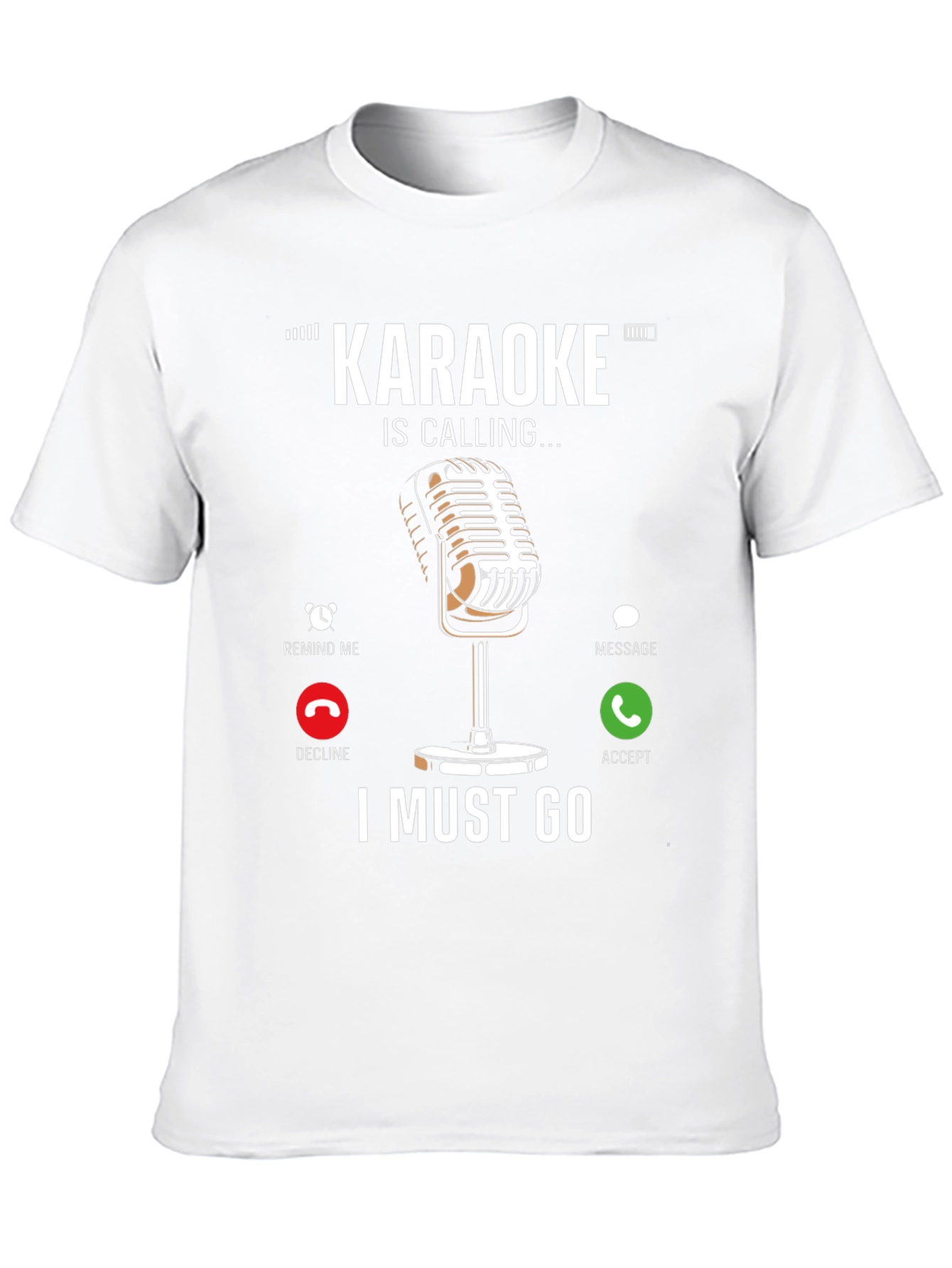 Black Karaoke Calling T-Shirt - Music Lover Tee view 10
