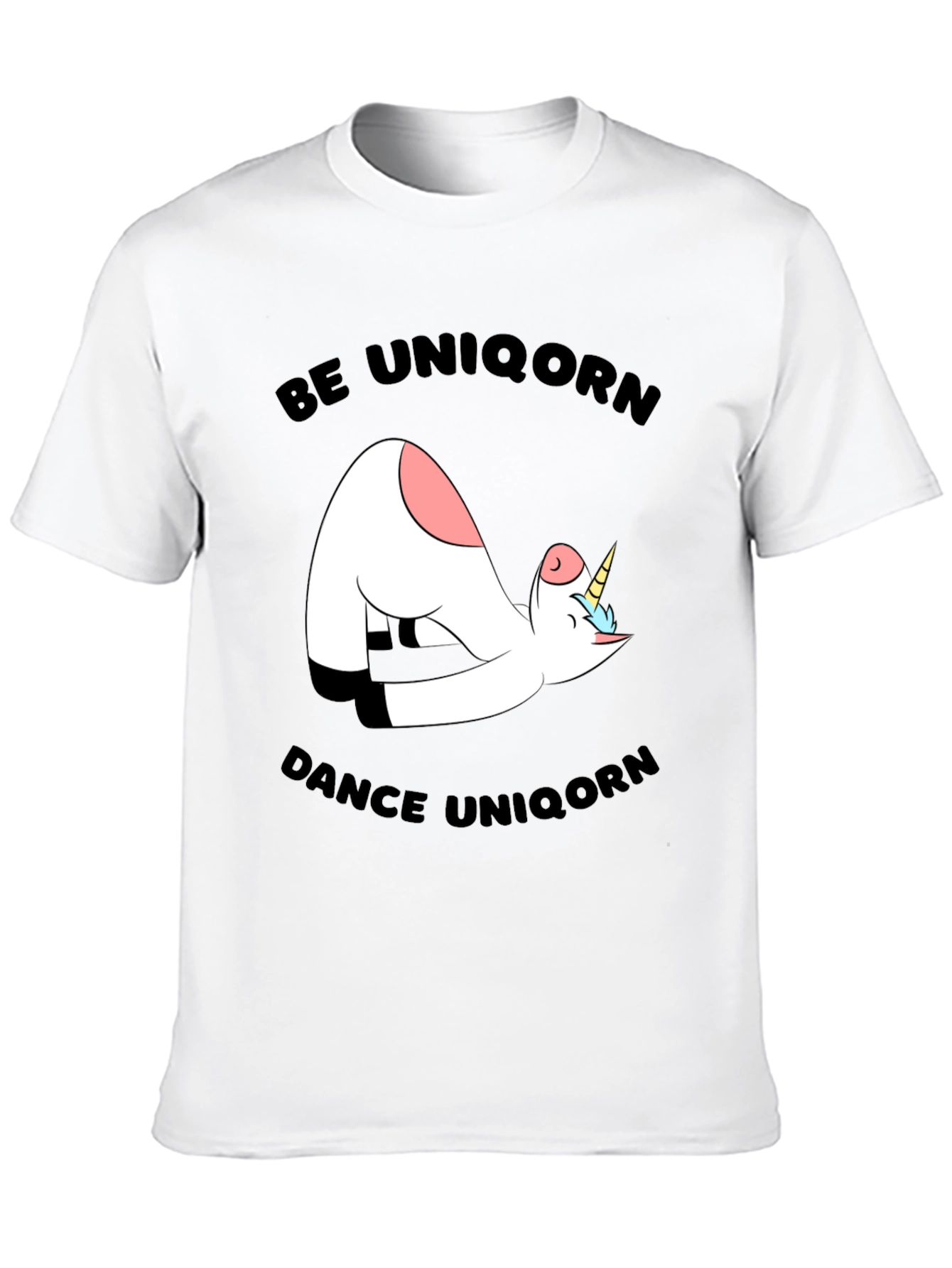 Black Funny Unicorn Yoga Graphic Black T-Shirt view 10