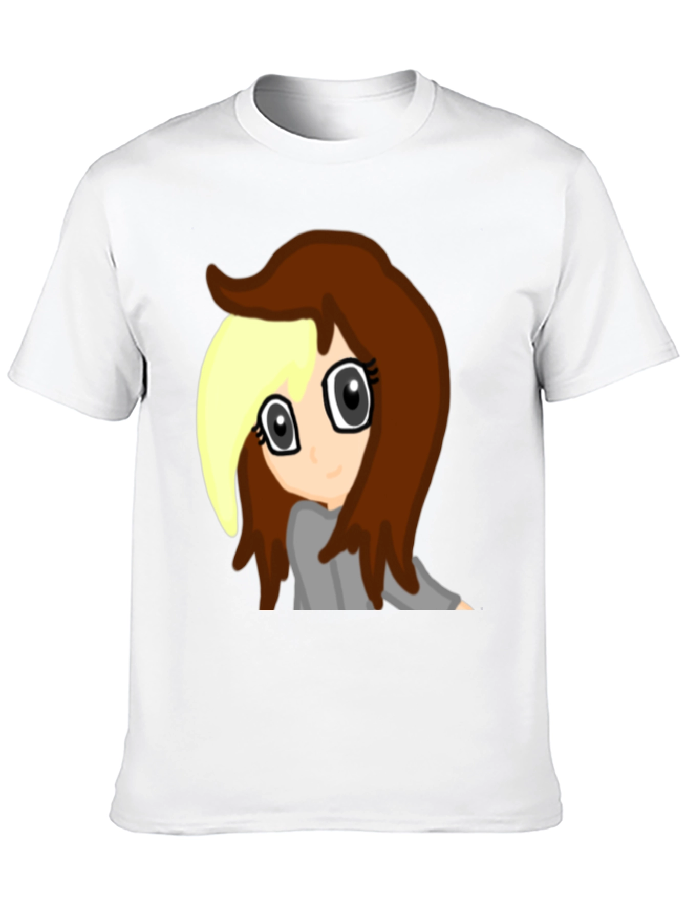 Black Anime Girl Graphic Tee - Black Cotton Comfort view 10