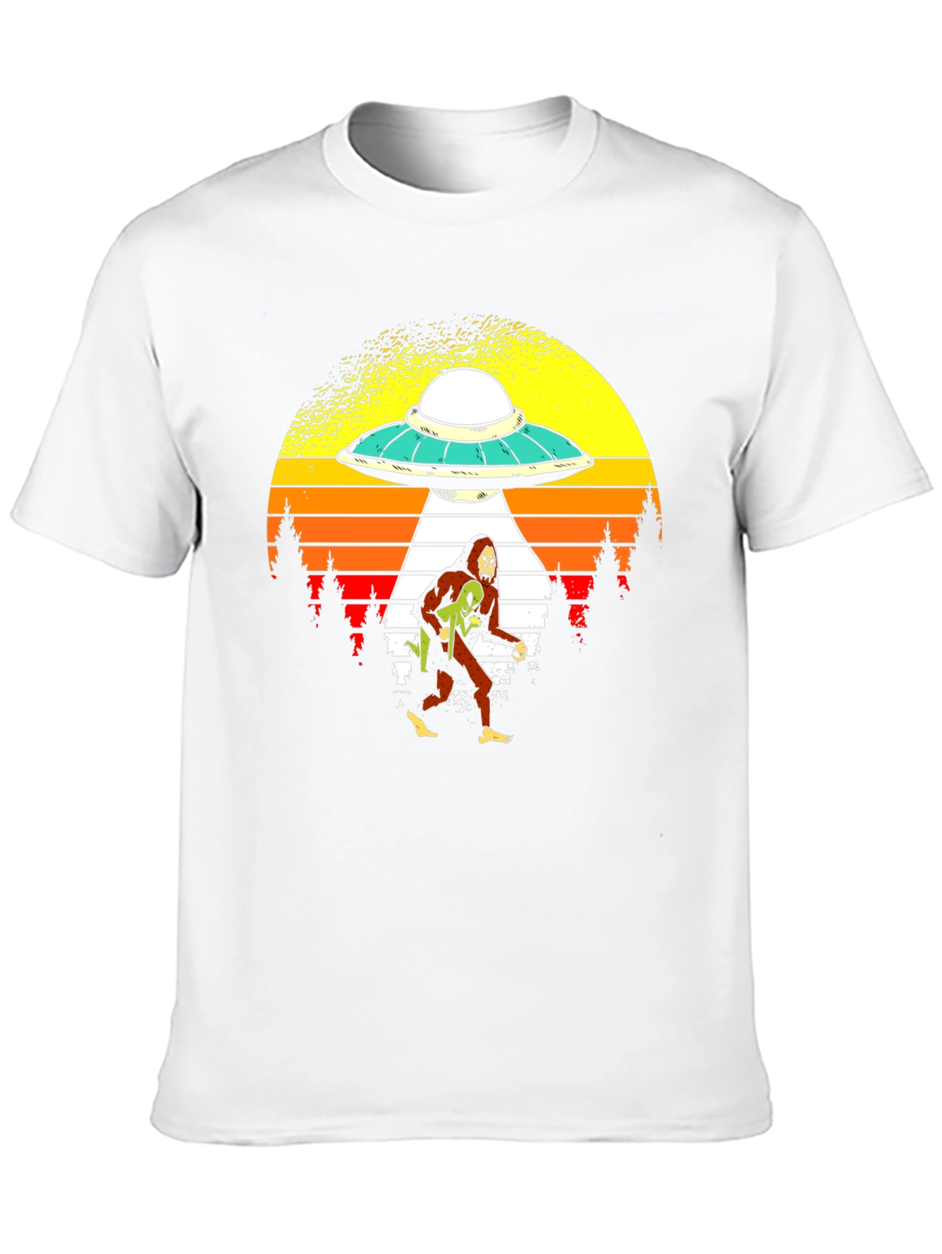 Black Bigfoot Alien Abduction Graphic Tee view 10