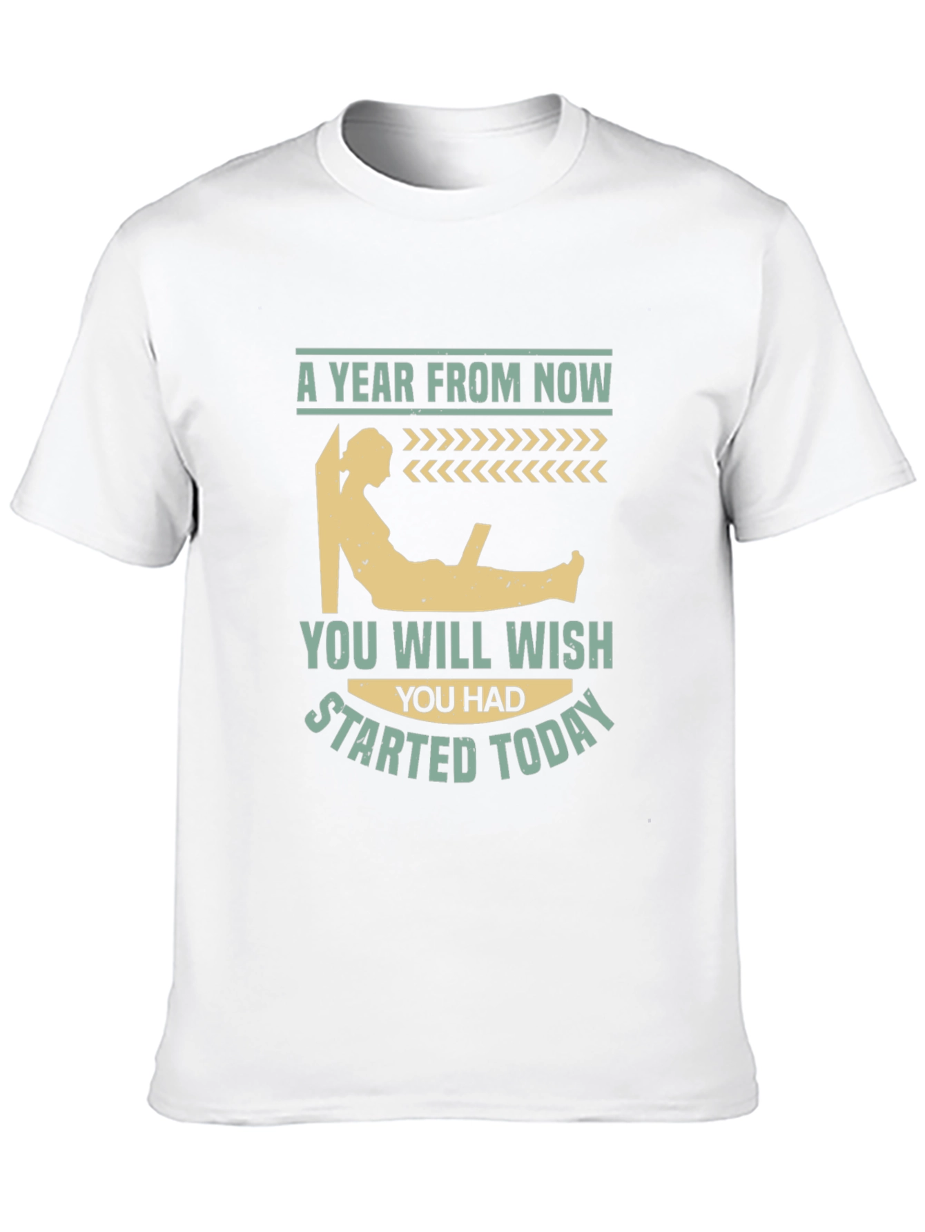 Black Motivational T-Shirt - A Year From Now, Start Today! view 10