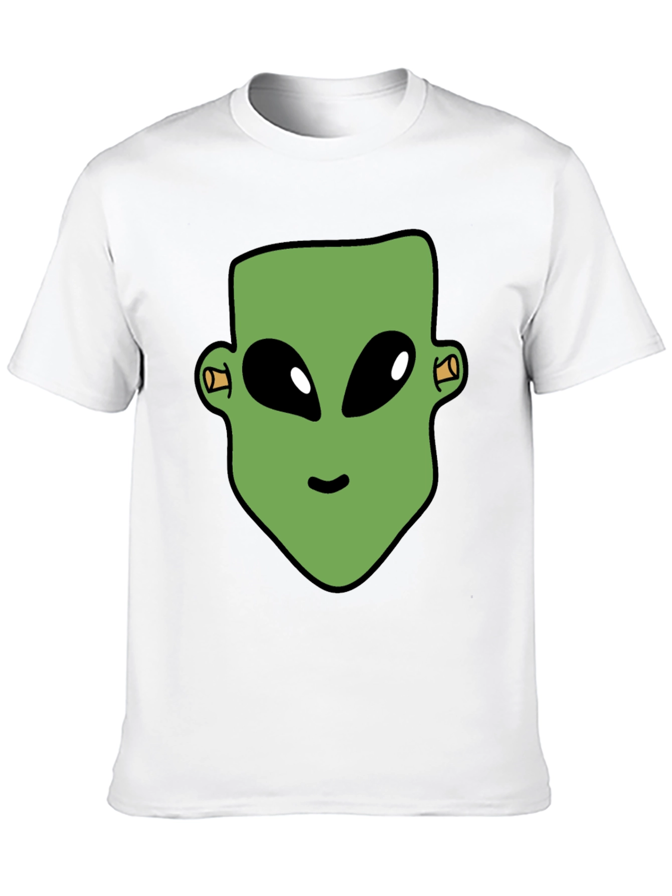 Black Alien Head Graphic Print Black T-Shirt view 10