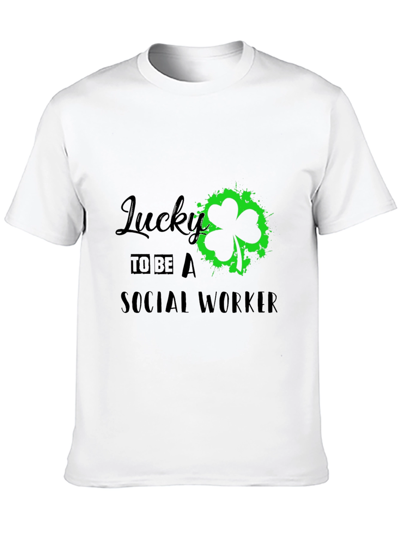 Black Lucky Social Worker Tee - St. Patrick's Day view 10