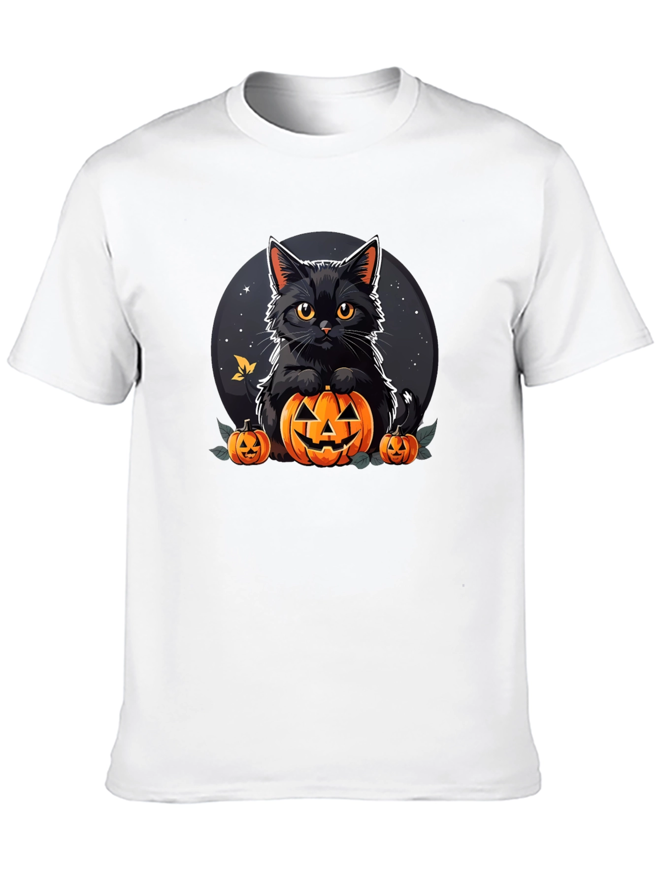 Black Halloween Cat Pumpkin T-Shirt view 10
