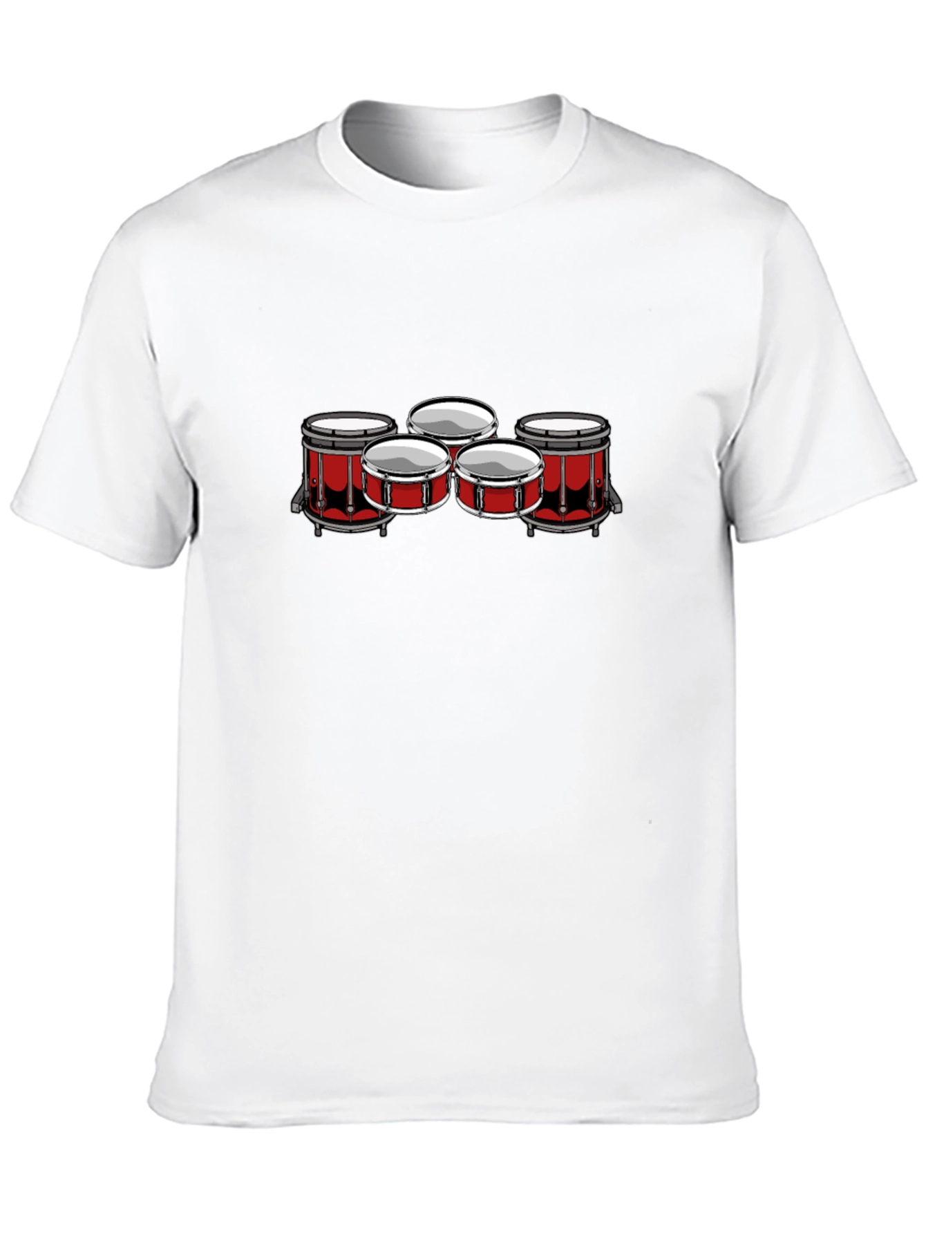 Black Drum Set Graphic Tee - Black Cotton Blend view 10