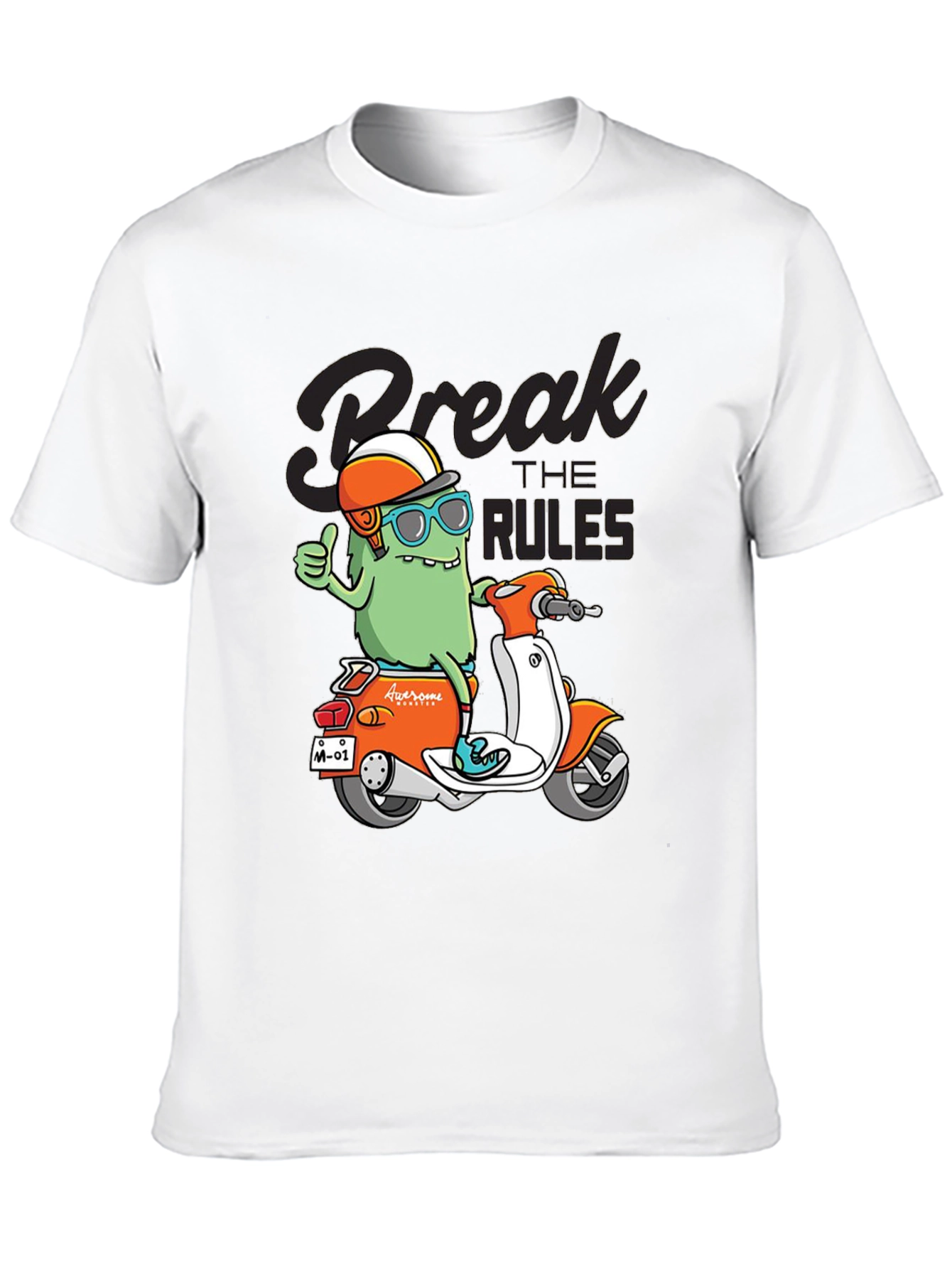 Black Break the Rules Monster Scooter Graphic Tee view 10