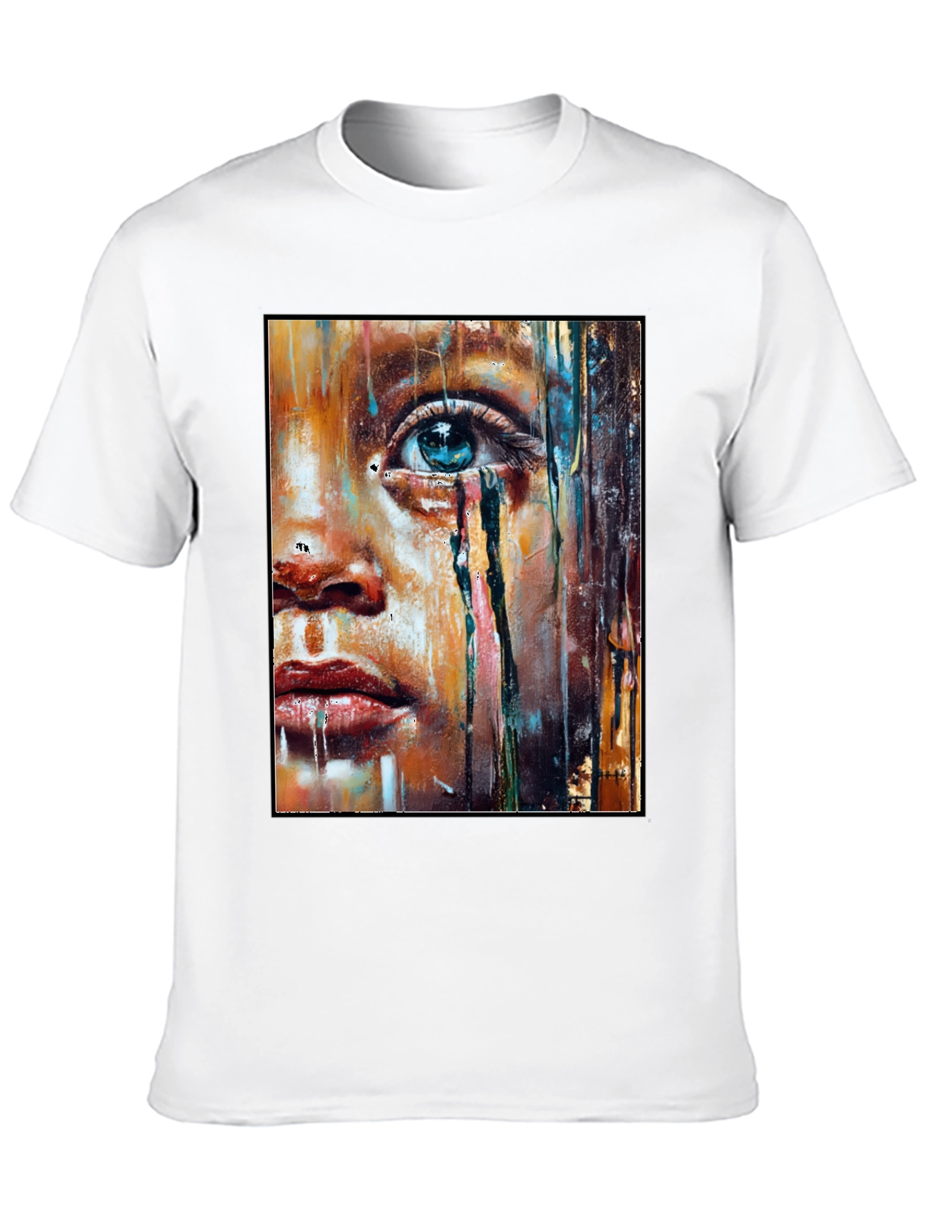 Black Artistic Portrait Graphic T-Shirt - Black view 10