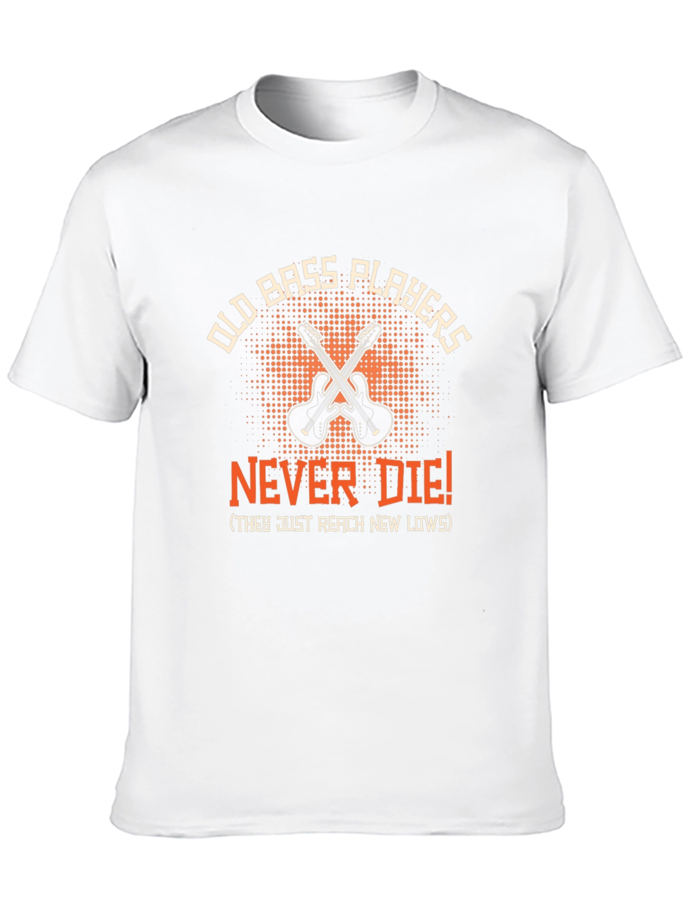 Black Old Bass Players Never Die Funny Music T-Shirt view 10