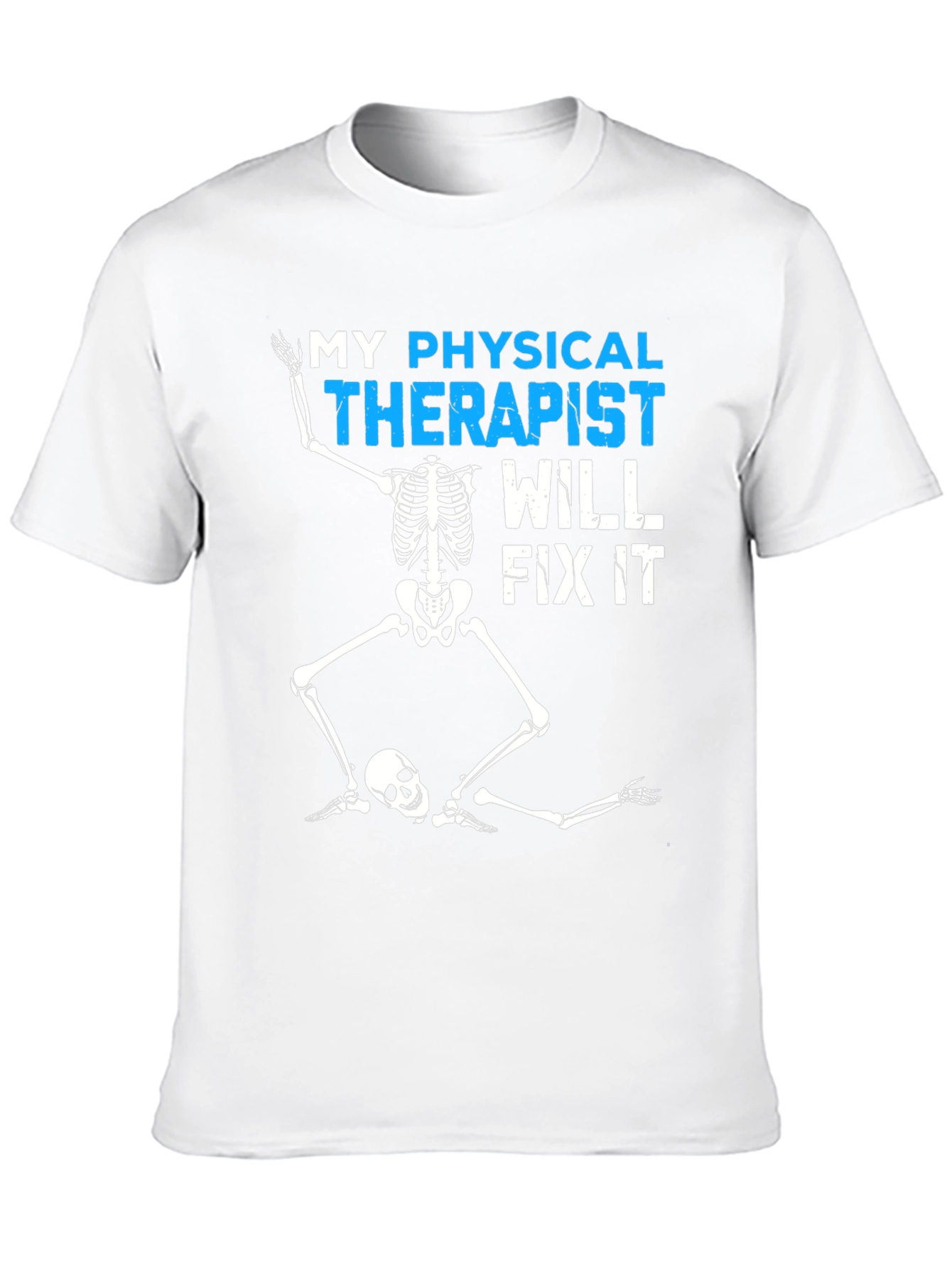 Black Funny Physical Therapist Skeleton T-Shirt view 10