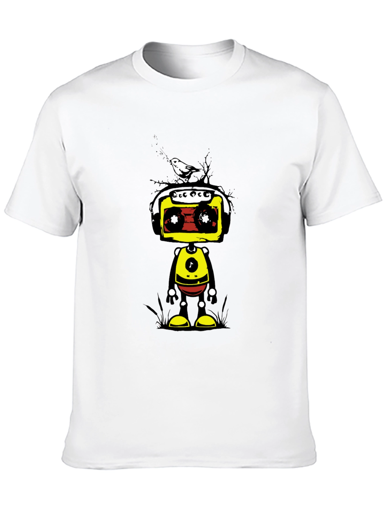 Black Retro Robot Graphic Tee - Unique Design view 10
