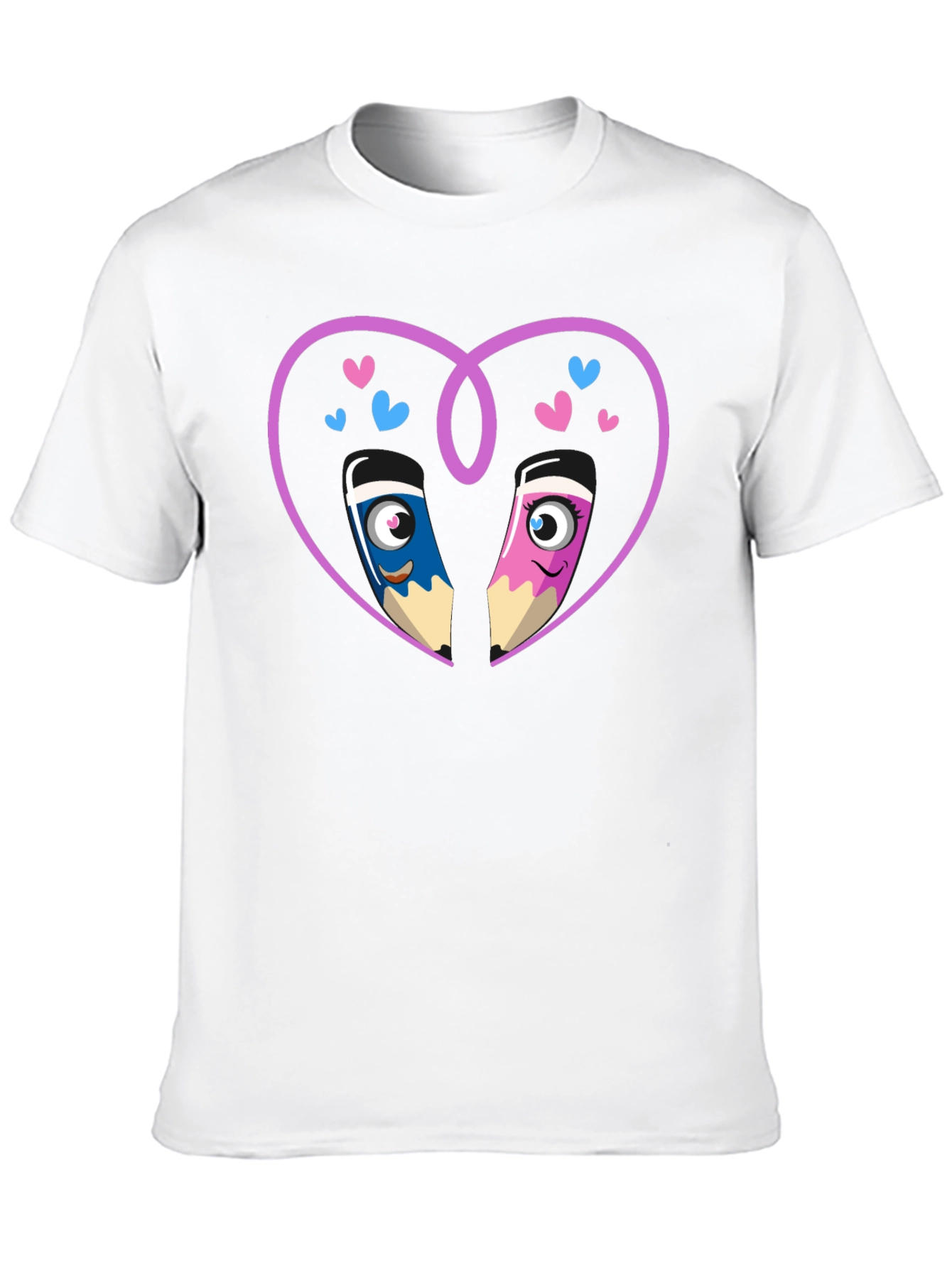 Black Cartoon Pencil Heart Graphic Tee view 10