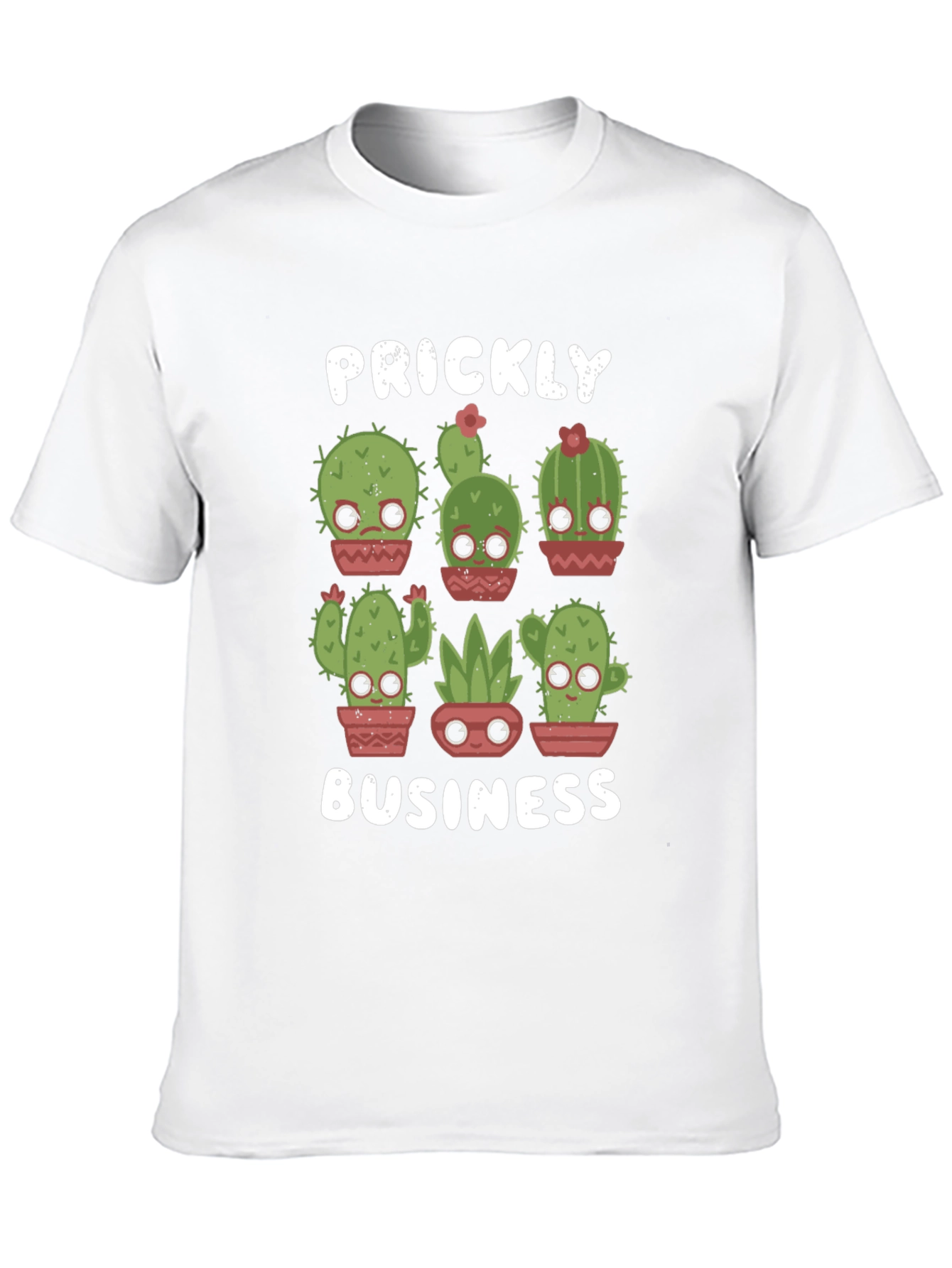 Black Prickly Business T-Shirt - Cute Cactus Design view 10