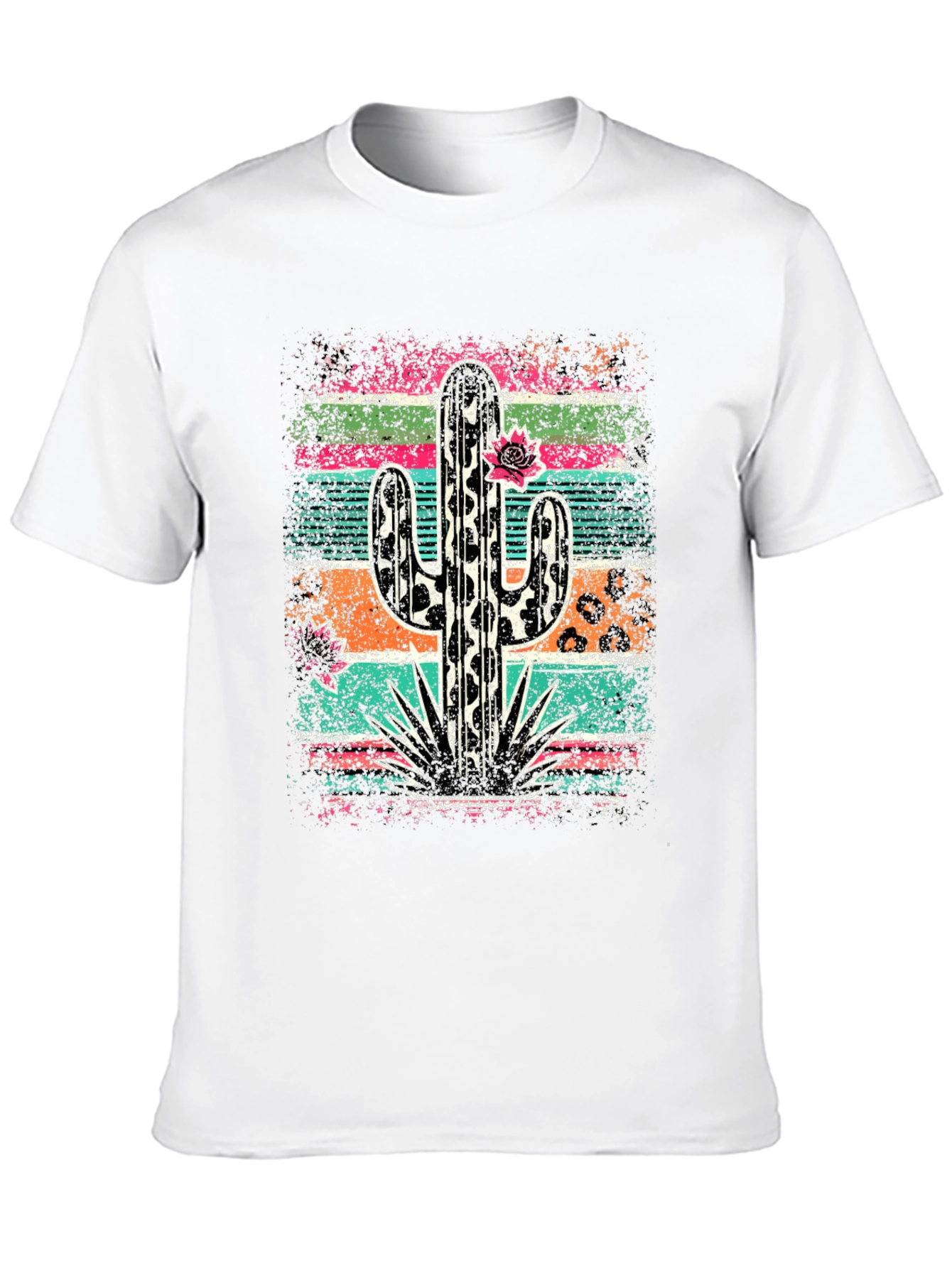 Black Desert Vibes Tee: Leopard Cactus Graphic T-Shirt view 10