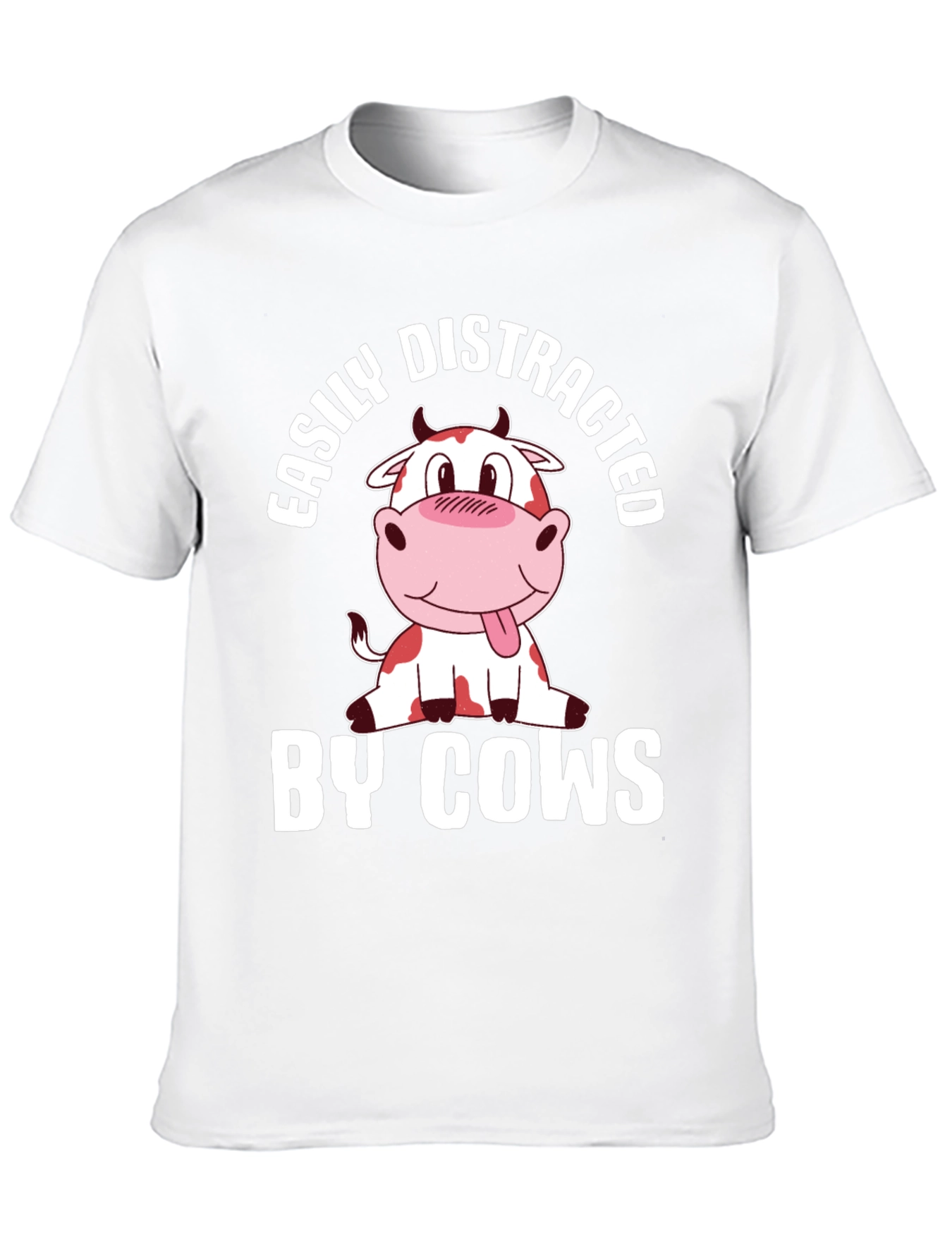 Black Easily Distracted By Cows T-Shirt view 10