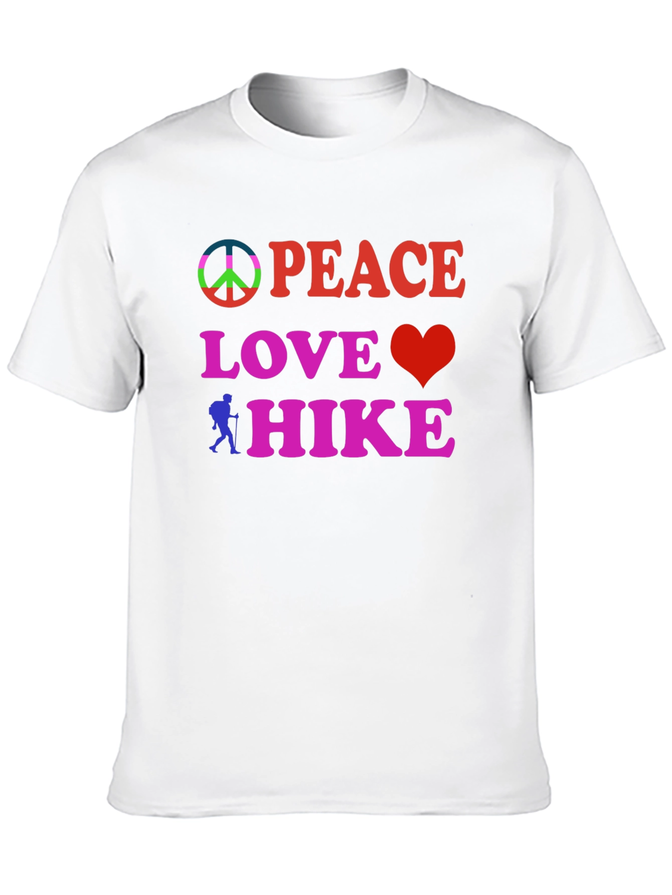 Black Peace Love Hike Black T-Shirt view 10