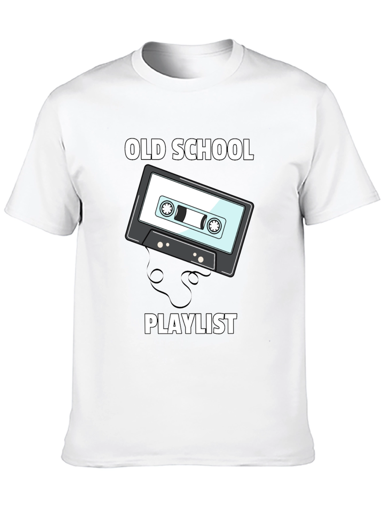 Black Old School Playlist Cassette Tape Graphic Tee view 10