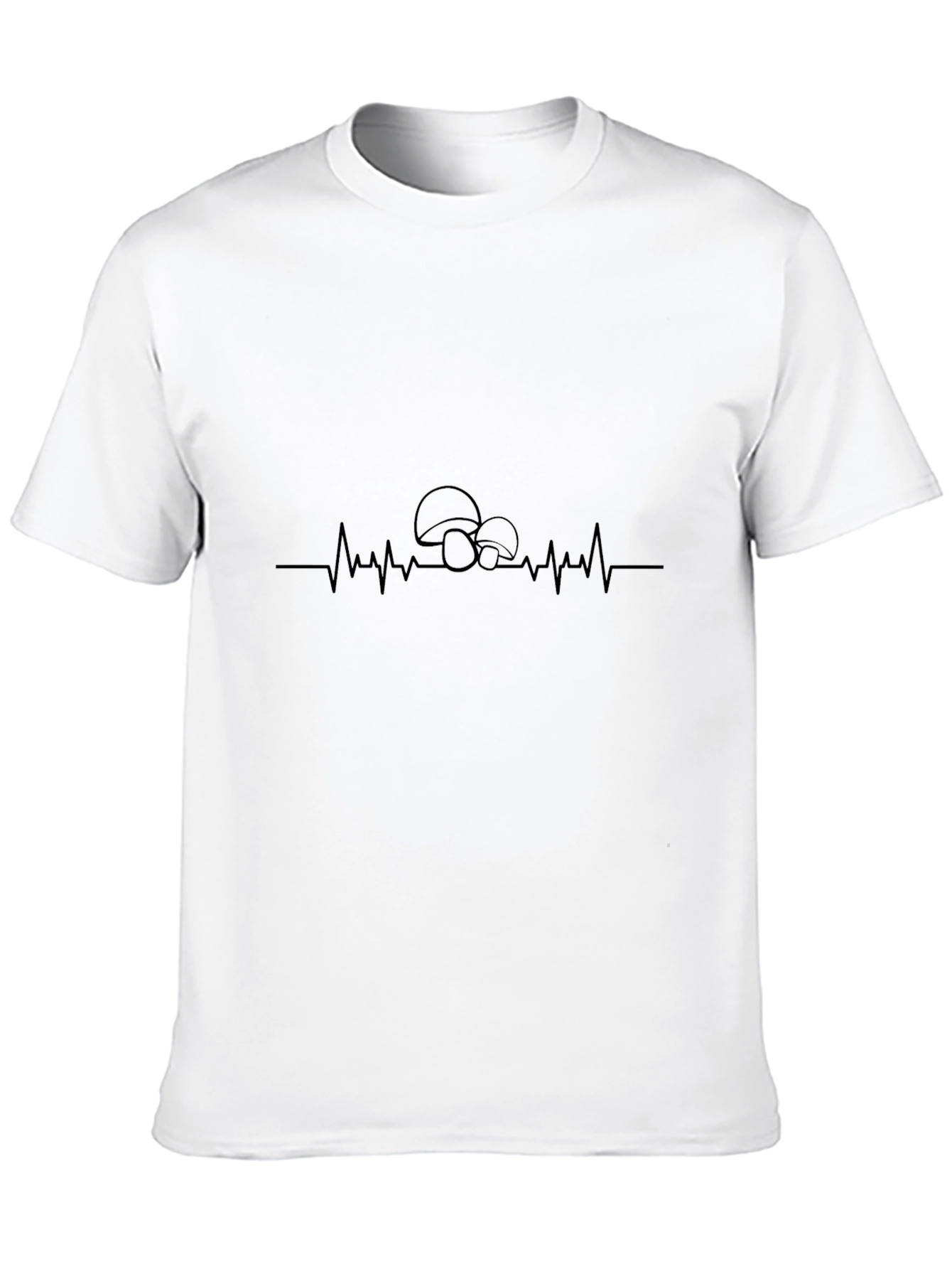 Black Mushroom Heartbeat T-Shirt - Black view 10