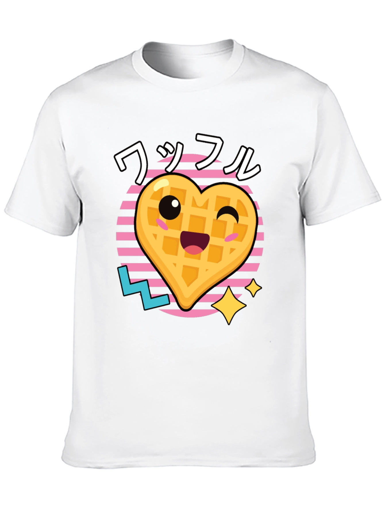 Black Kawaii Waffle T-Shirt - Trendy Graphic Tee view 10