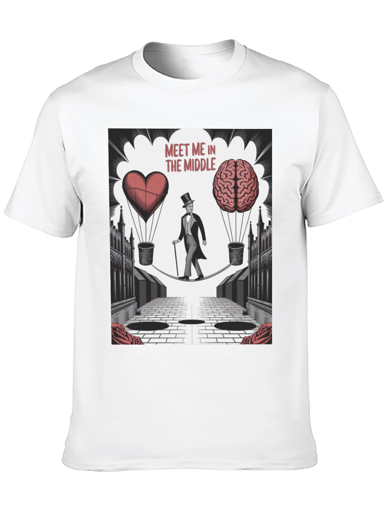 Black Meet Me in the Middle Graphic T-Shirt view 10