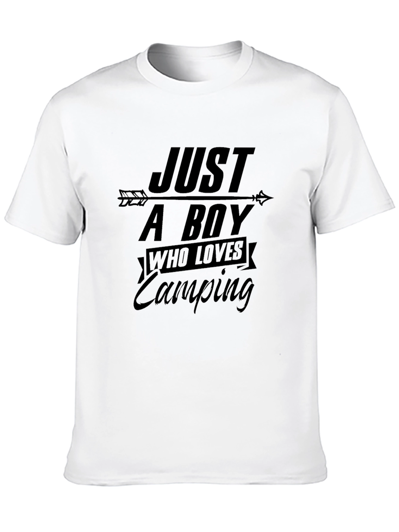 Black Just A Boy Who Loves Camping Graphic T-Shirt view 10