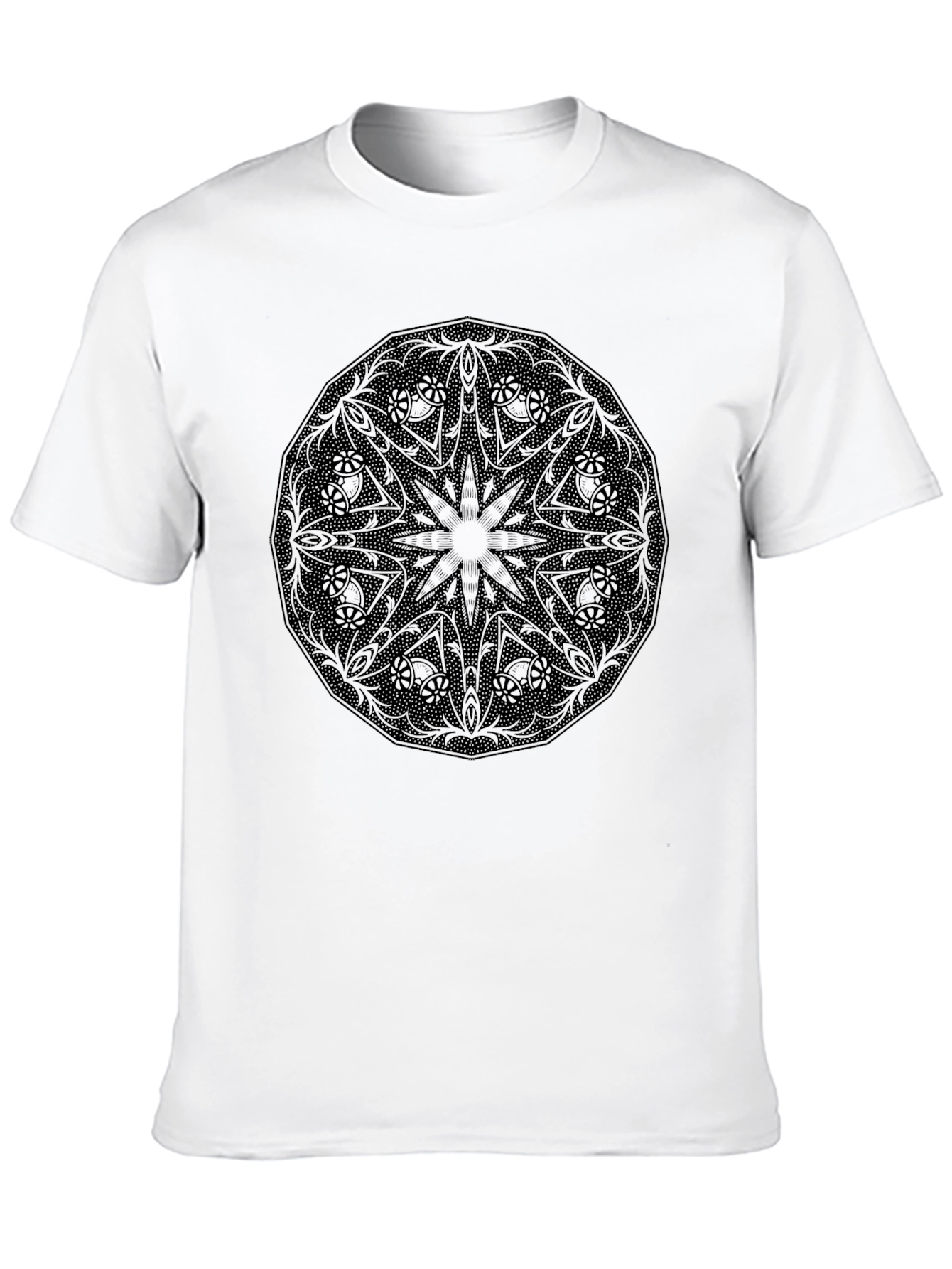 Black Black Mandala Graphic Tee - Modern Casual Shirt view 10