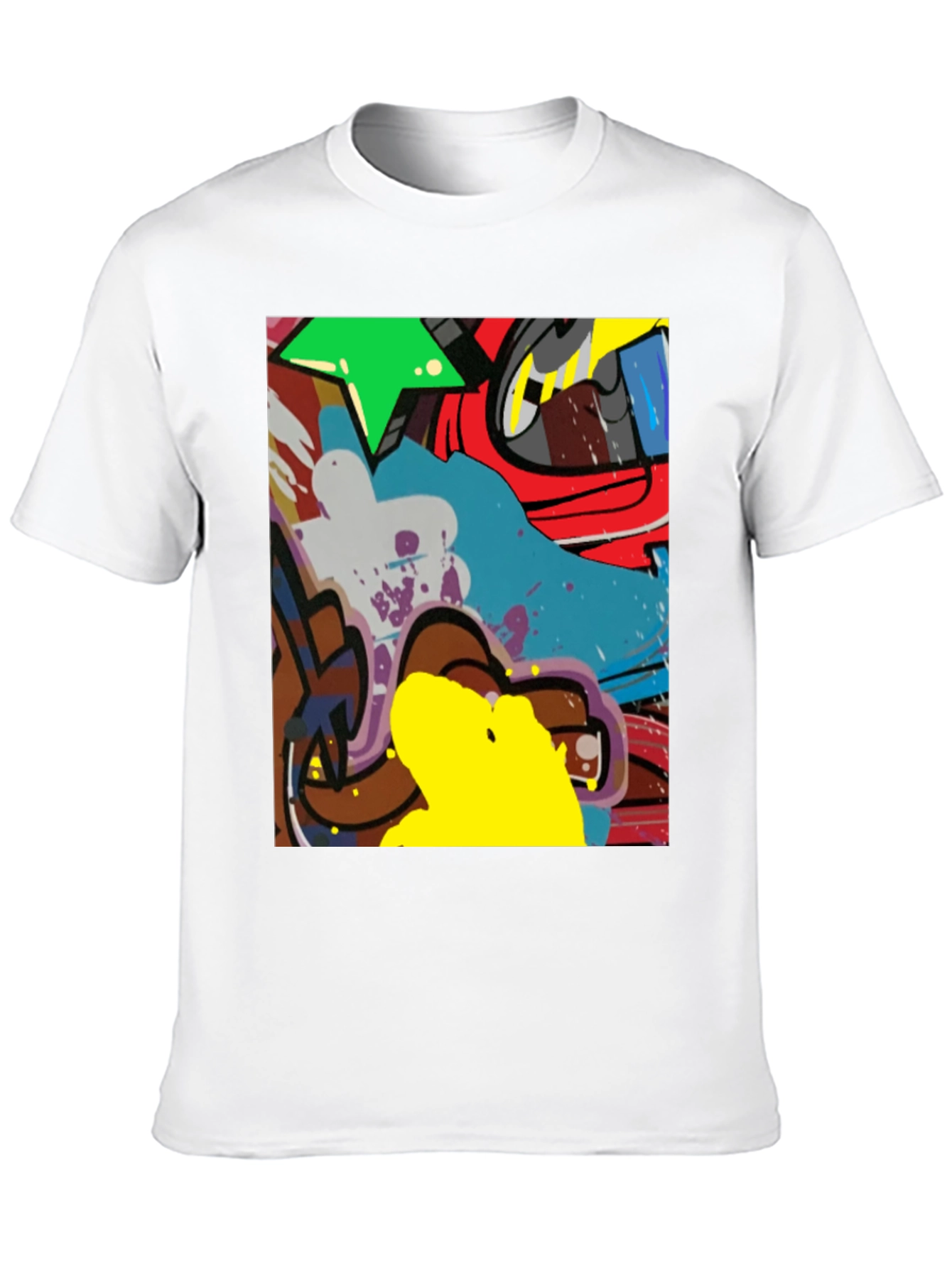 Black Abstract Graffiti Art Graphic Tee view 10