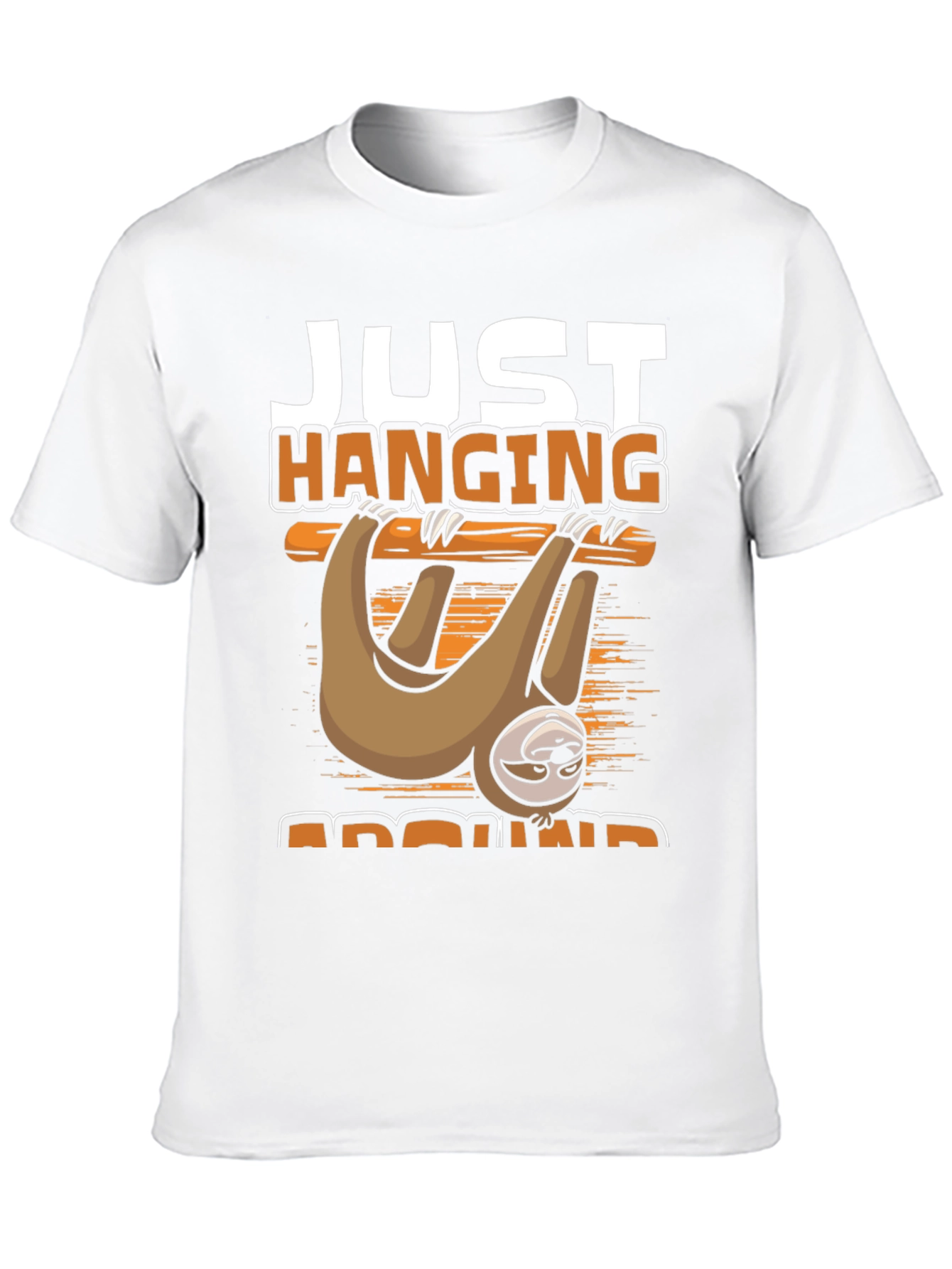 Black Just Hanging Around Sloth T-Shirt view 10