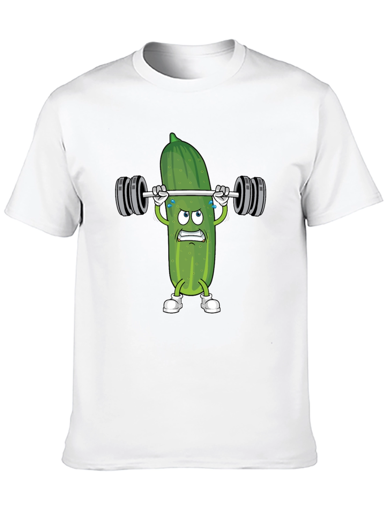 Black Pickle Lifting Weights Funny T-Shirt view 10