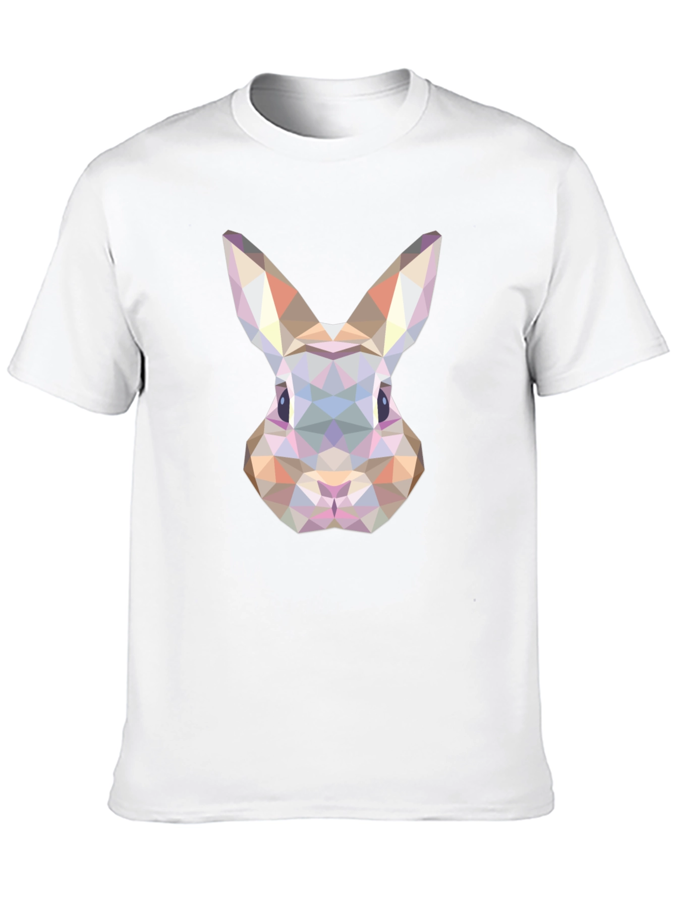 Black Geometric Rabbit Graphic Tee - Soft Black Cotton Blend Shirt view 10