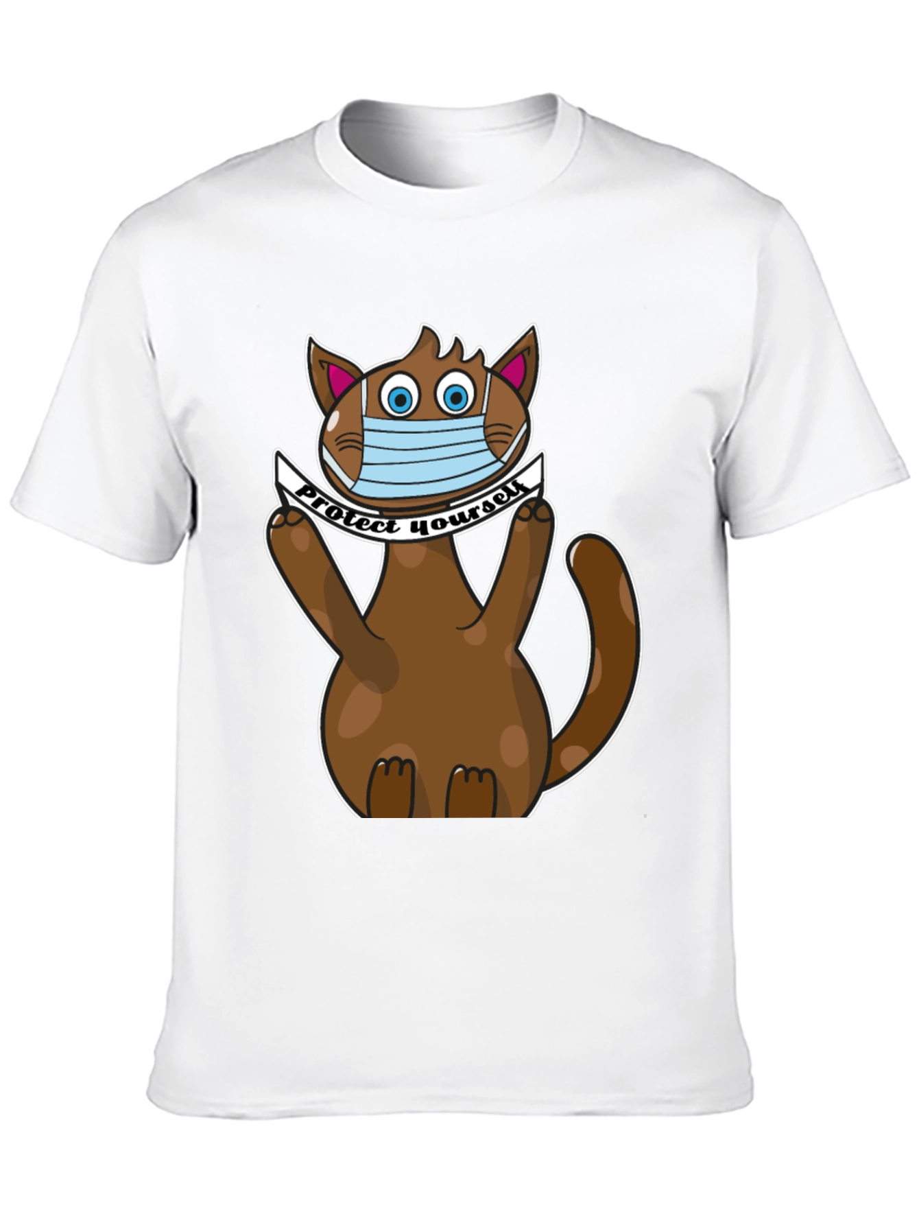 Black Protect Yourself Cat T-Shirt view 10