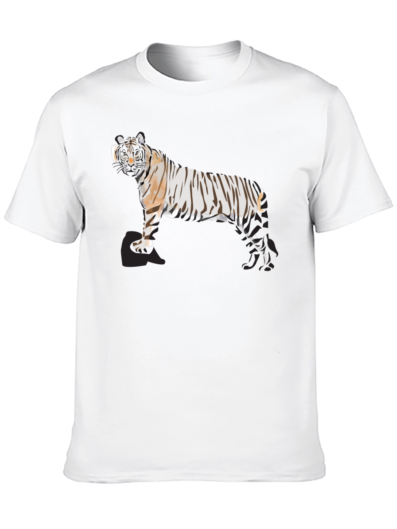 Black Striking Tiger Graphic Black T-Shirt view 10