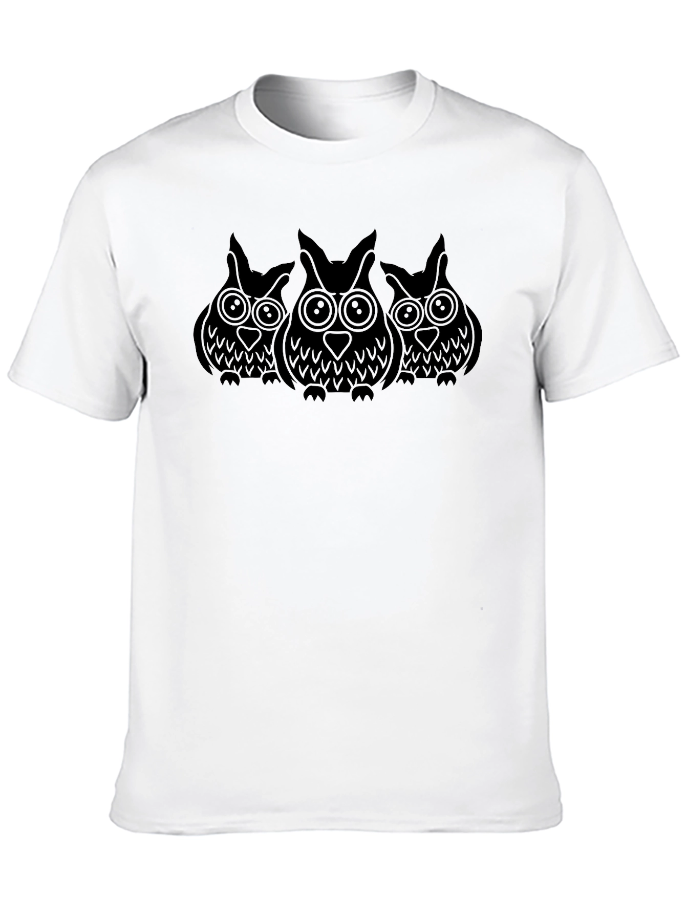 Black Owl Trio Graphic Tee - Black Cotton Comfort view 10