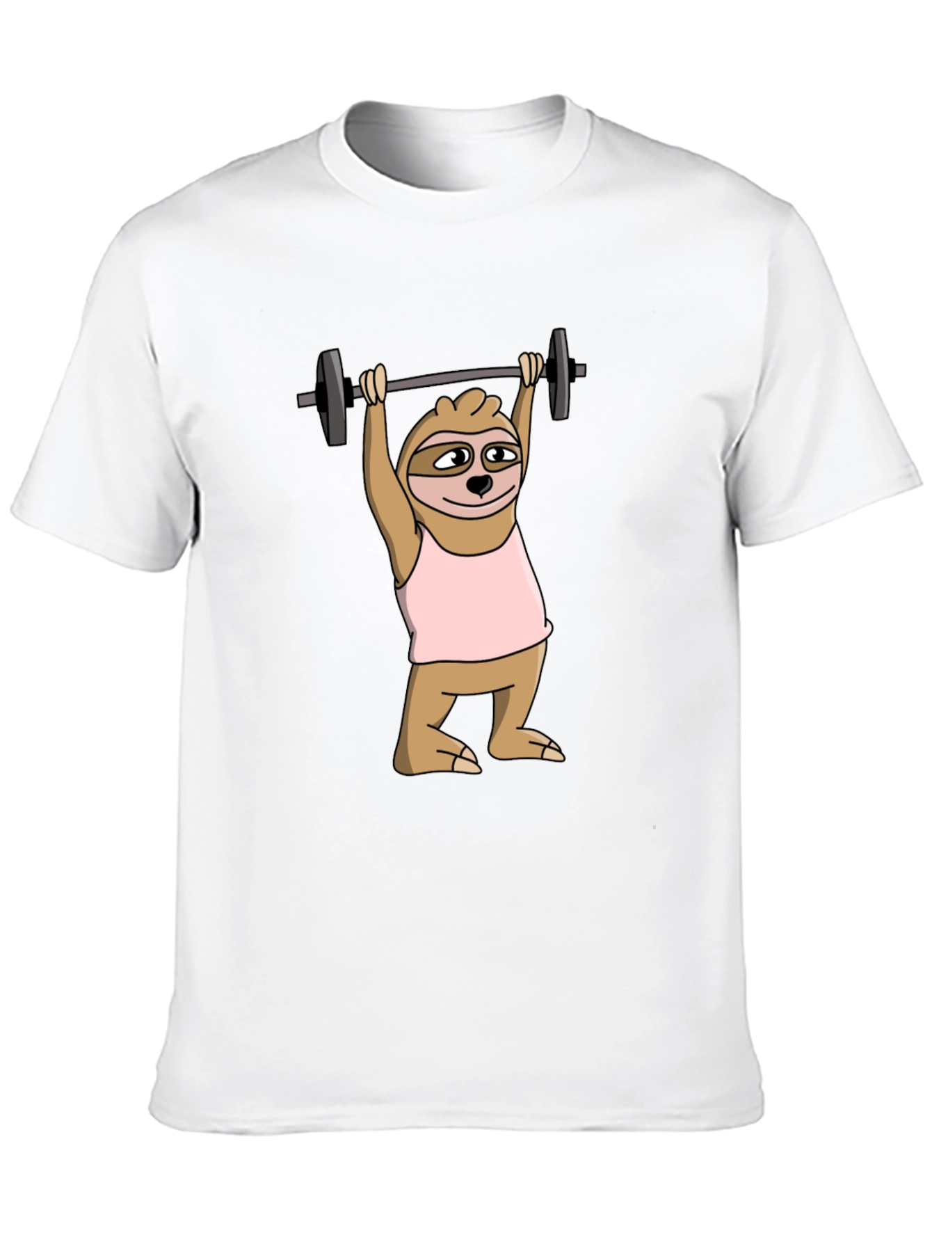 Black Sloth Lifting Weights Graphic Tee - Funny Workout Shirt view 10