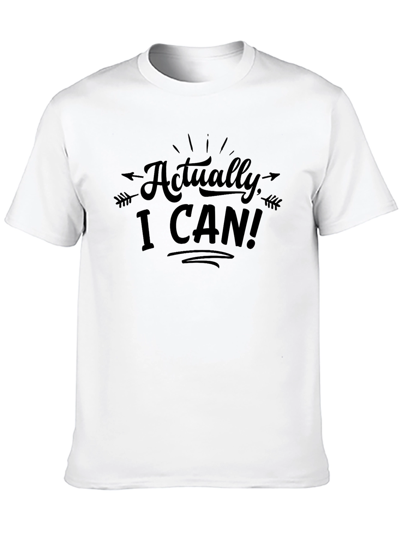 Black Actually I Can! Graphic T-Shirt - Black view 10