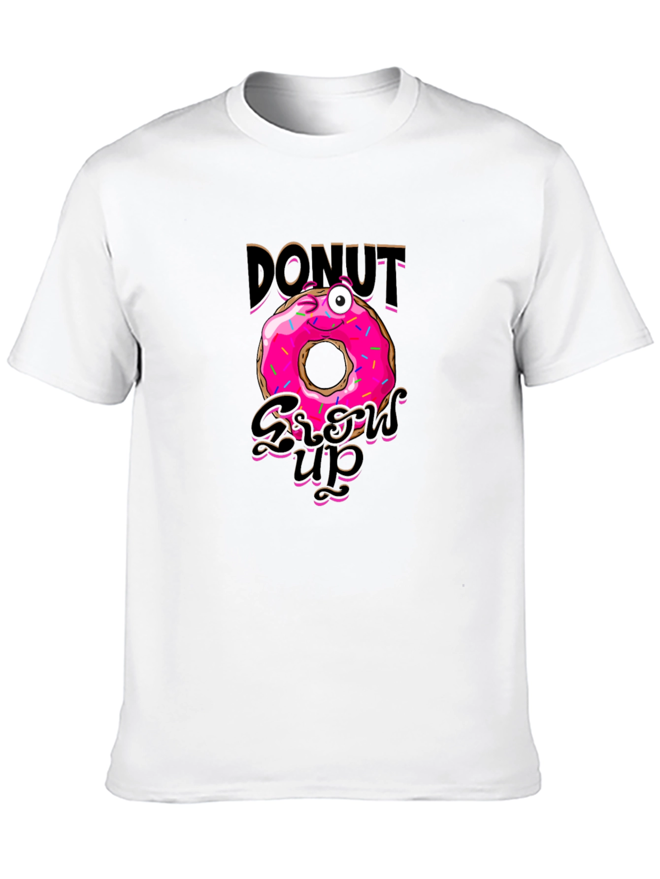 Black Donut Grow Up Funny Graphic Black T-Shirt view 10