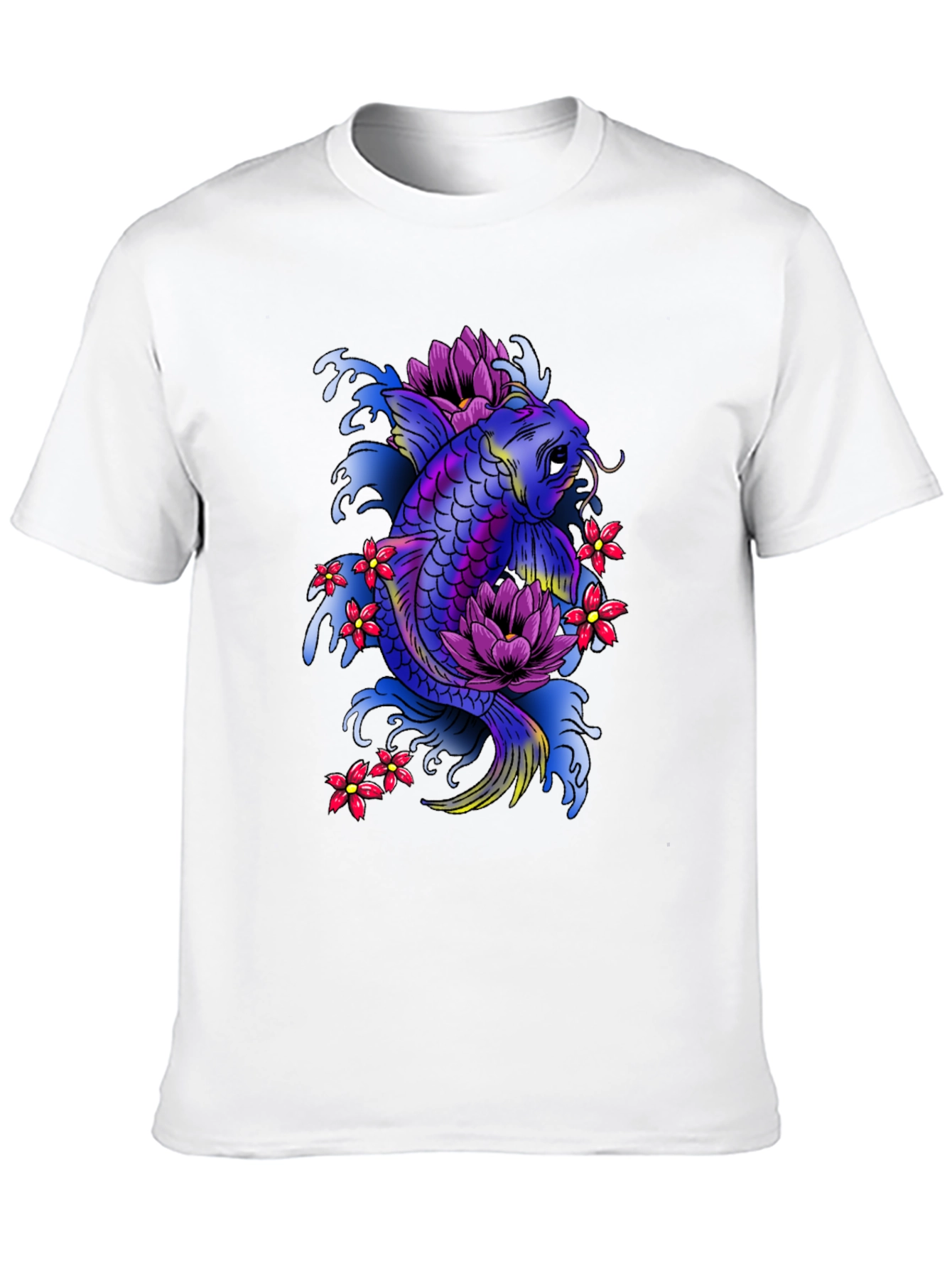 Black Koi Fish Graphic Tee - Unique Japanese Art T-Shirt view 10