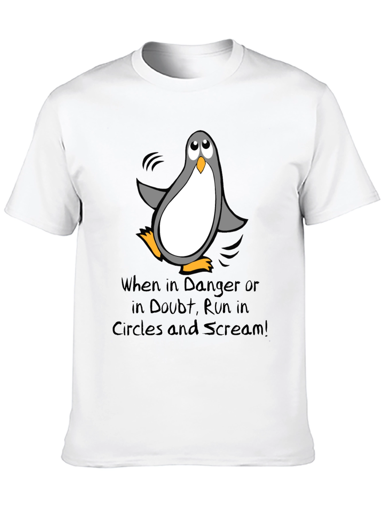 Black Penguin Danger T-Shirt - Run in Circles & Scream! view 10