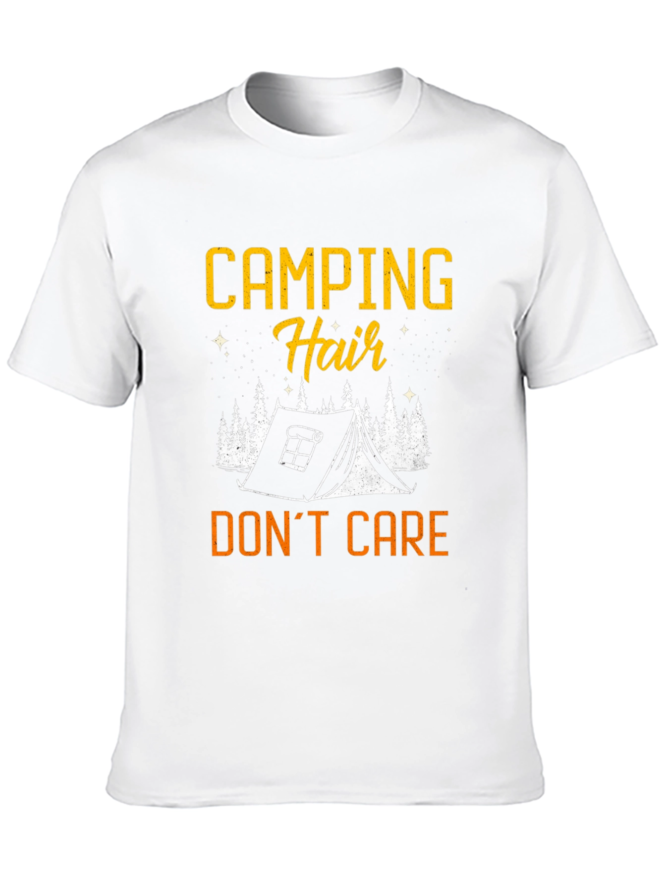 Black Camping Hair Don't Care Black Graphic Tee view 10