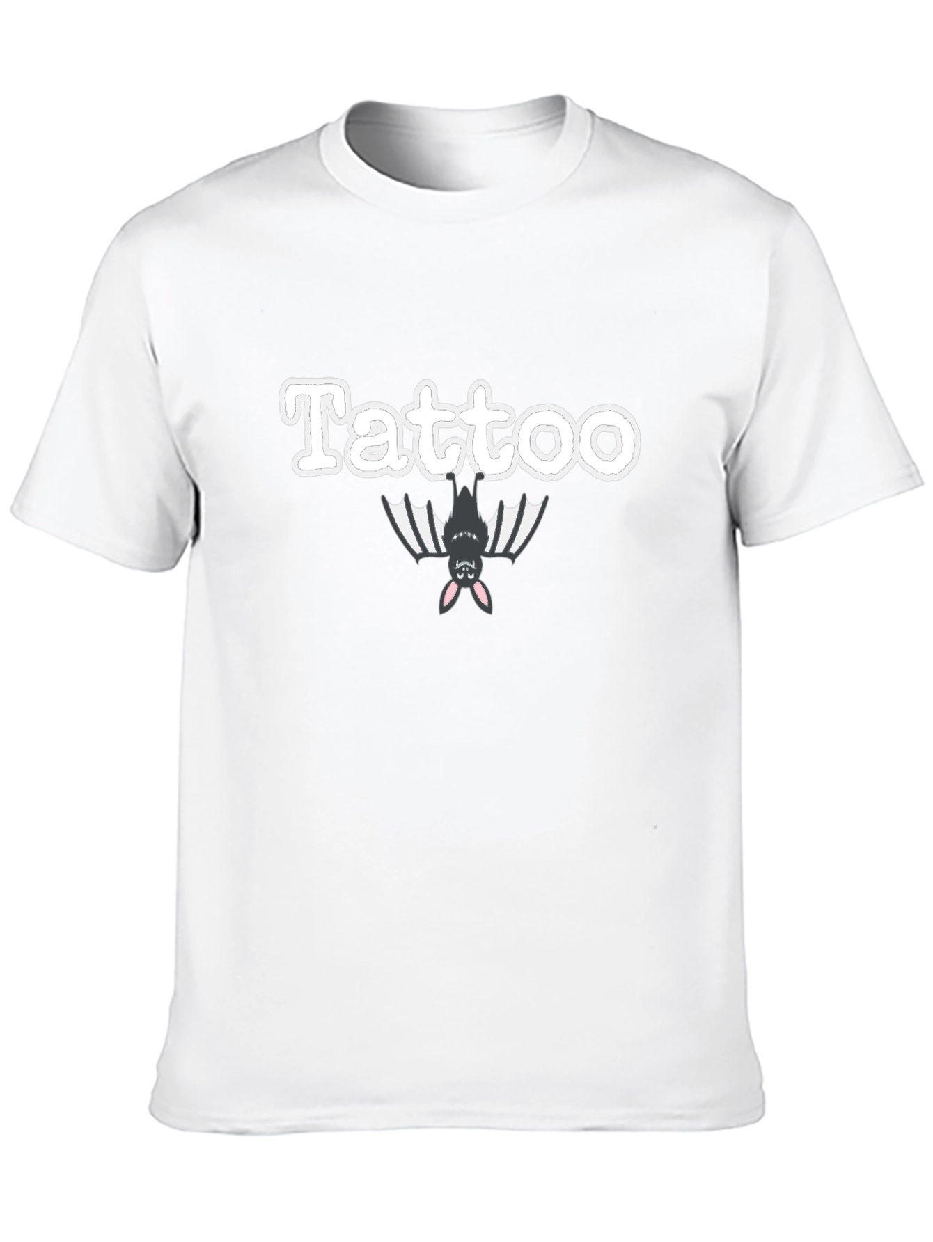 Black Tattoo Bat Graphic T-Shirt | Trendy Crew Neck Tee view 10