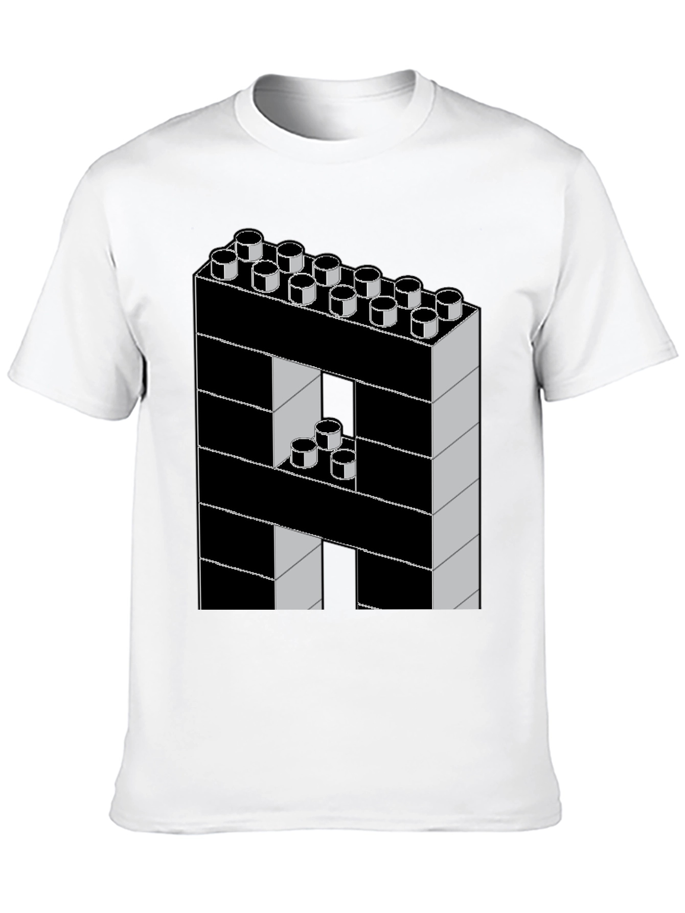 Black Building Block Graphic Tee - Unique Design view 10