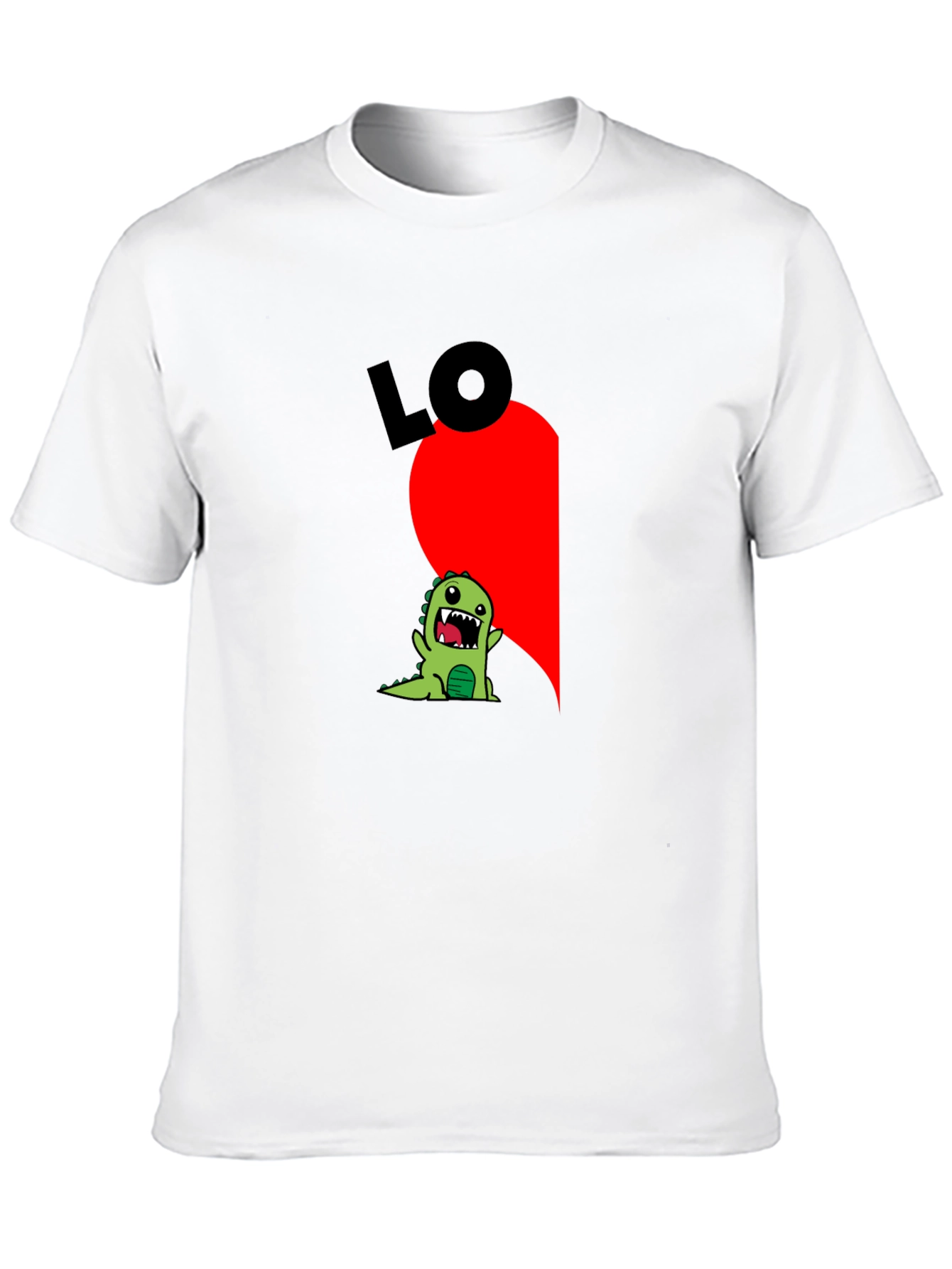 Black Black T-Shirt with Dinosaur "LO" Graphic view 10