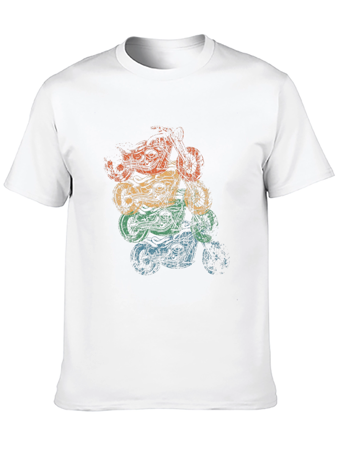 Black Vintage Motorcycle Stack Graphic Tee - Retro Style view 10