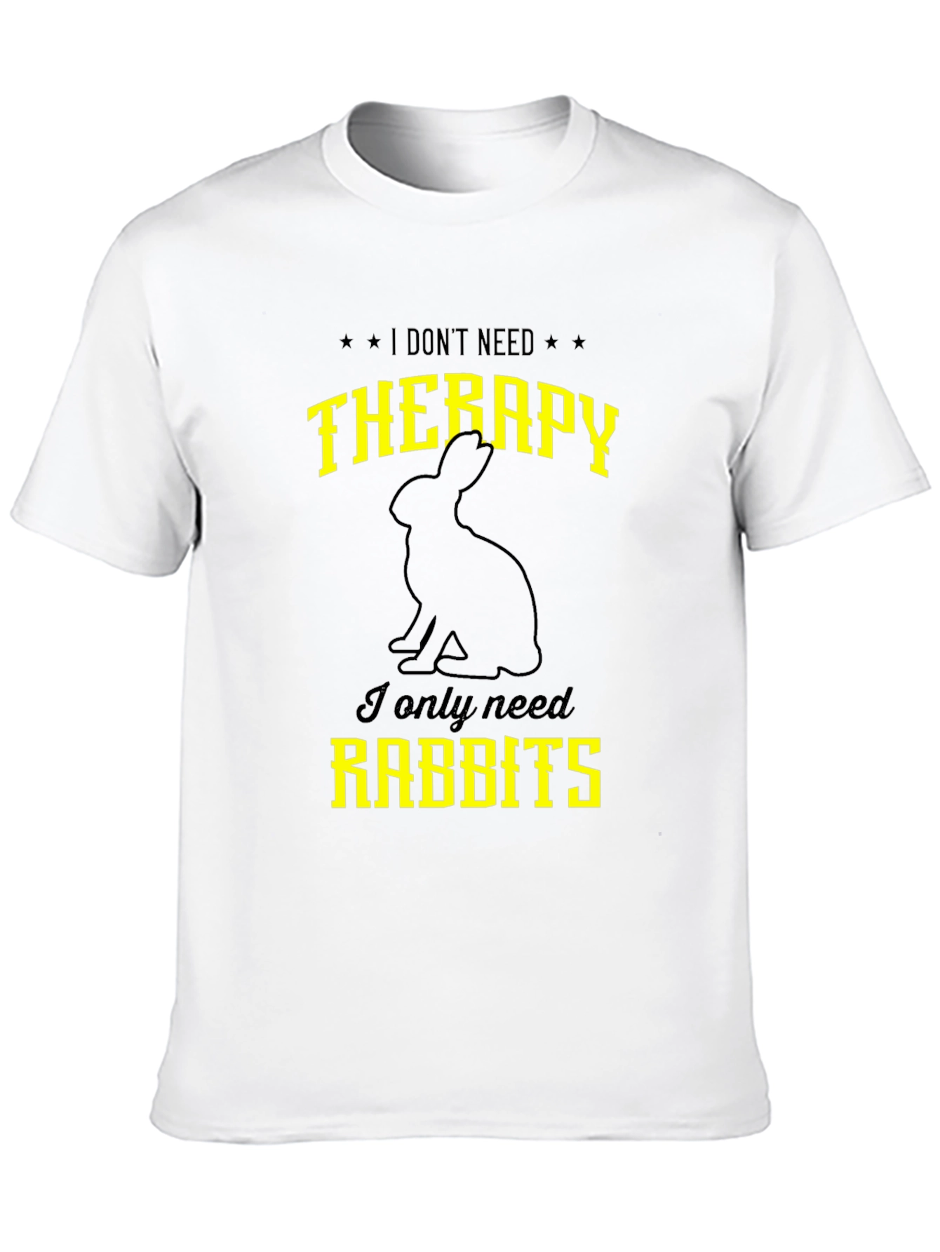 Black Funny Rabbit T-Shirt: I Don't Need Therapy view 10