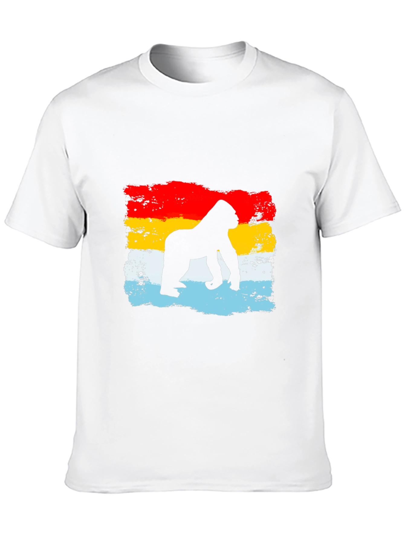 Black Gorilla Silhouette Retro T-Shirt view 10