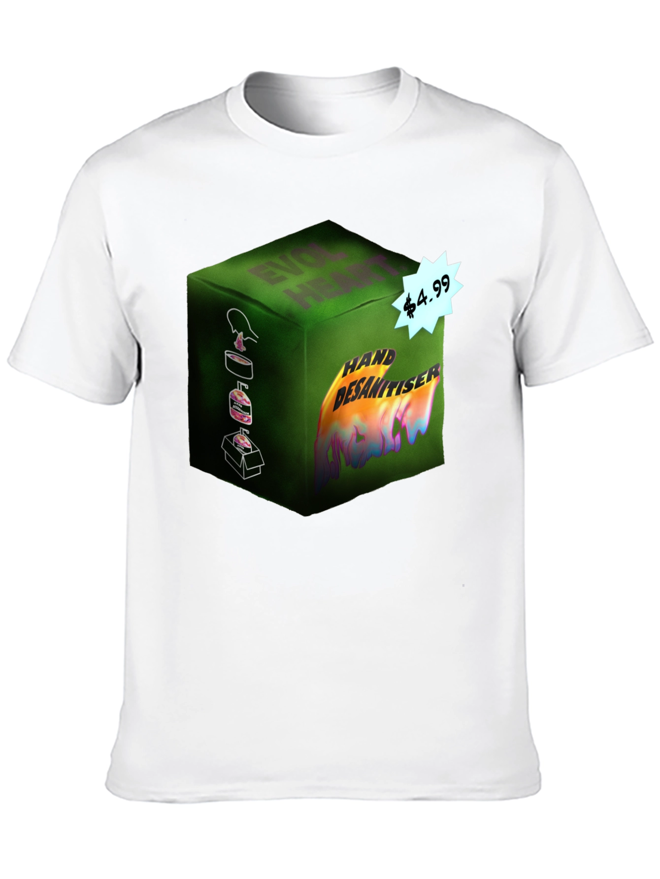 Black Hand Sanitizer Graphic Tee - Funny Novelty T-Shirt view 10