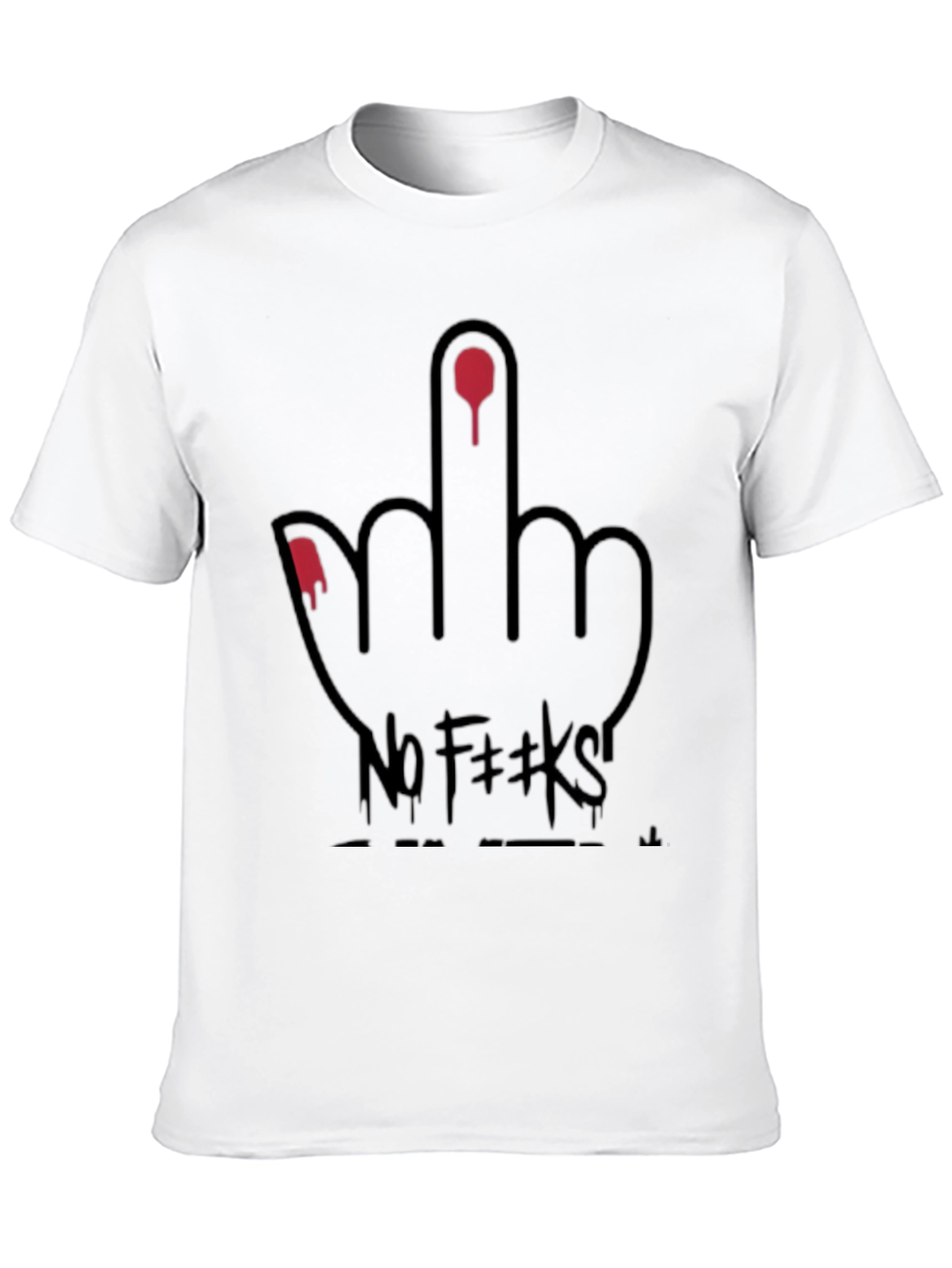 Black Edgy "No F**ks" Graphic Tee - Black view 10