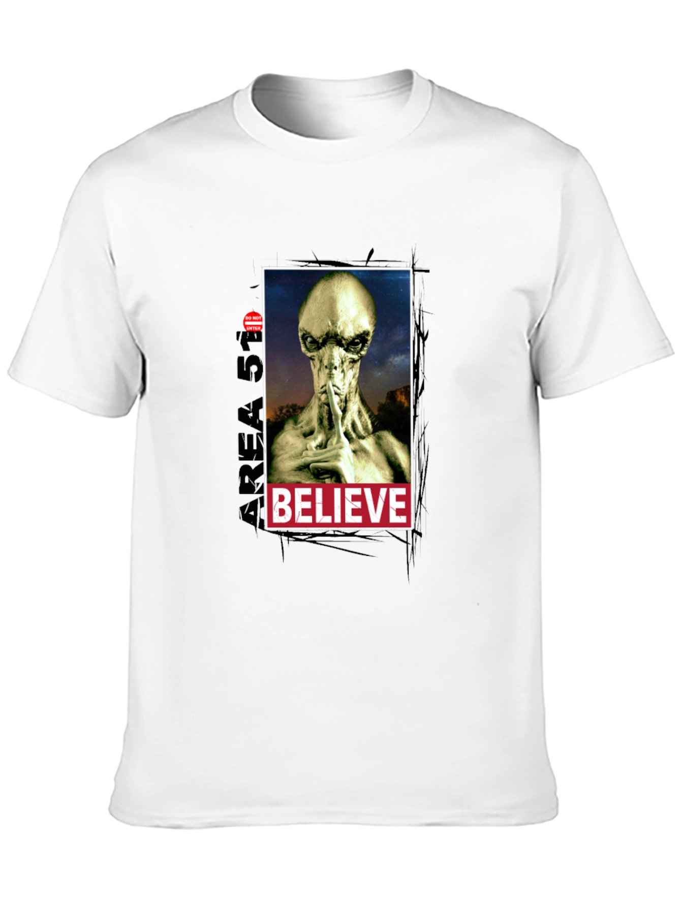 Black Believe Alien Graphic T-Shirt - Area 51 Conspiracy Tee view 10