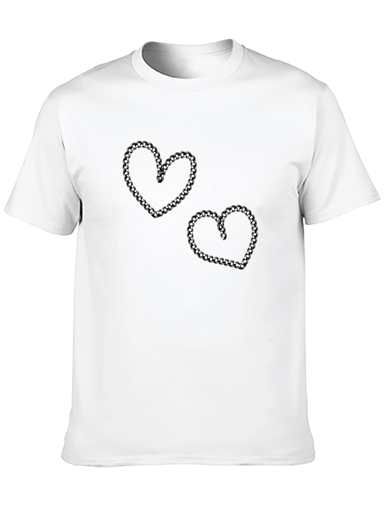 Black Chain Heart Graphic Tee - Black Casual Shirt view 10